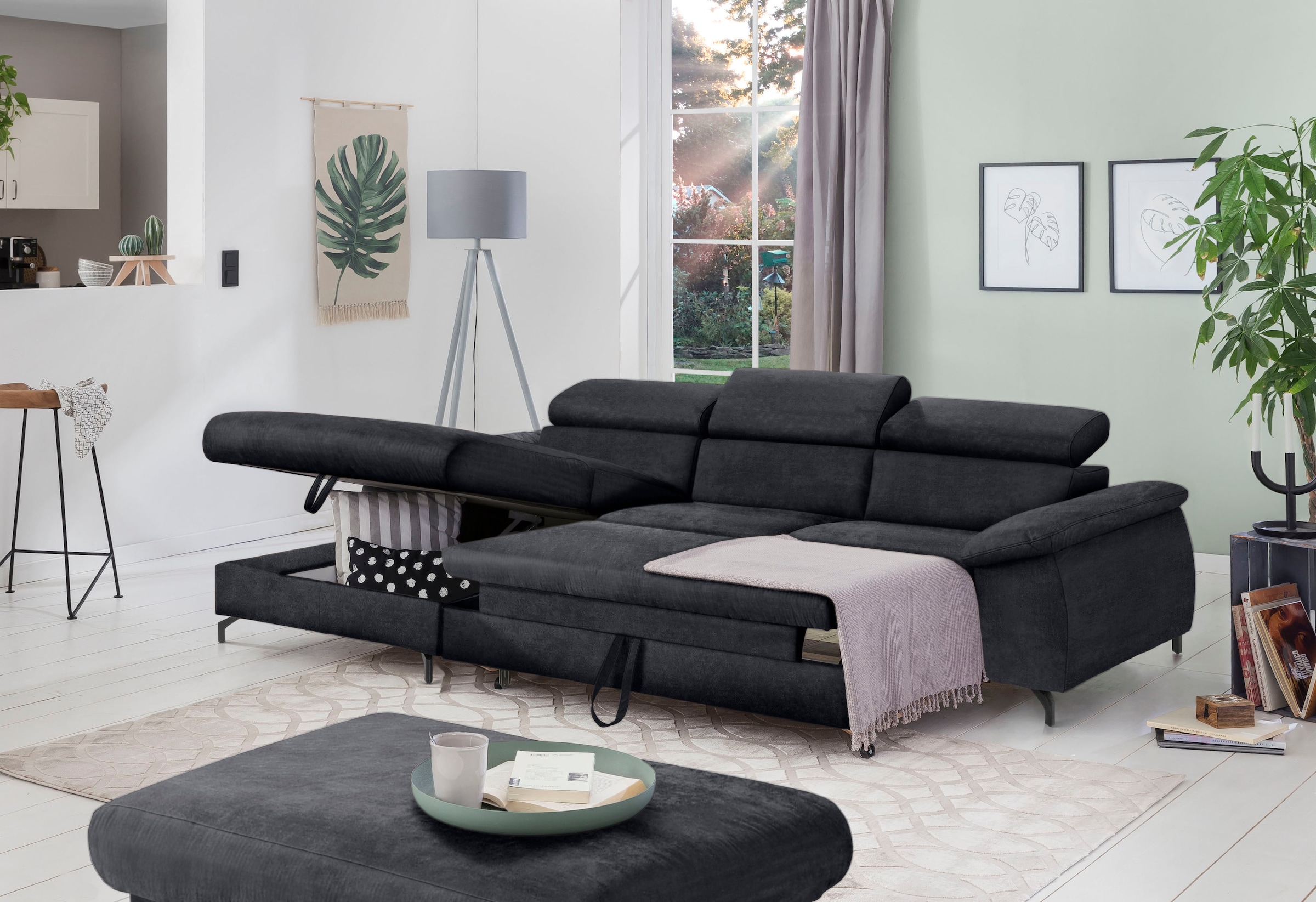 COTTA Ecksofa »Kitty L-Form«, mit Kopfteilverstellung, wahlweise mit Bettfunktion & Bettkasten