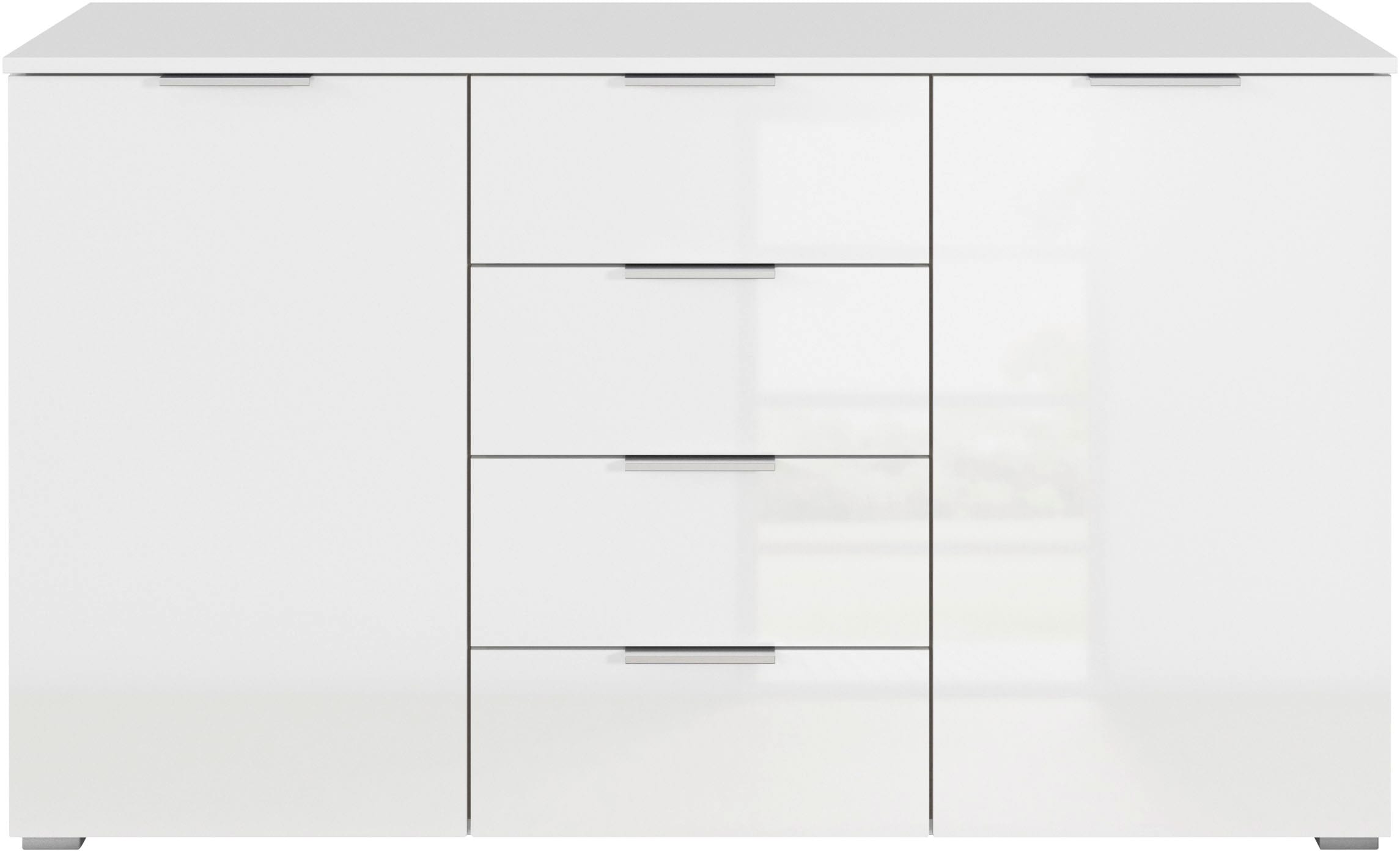 rauch Kombikommode »Sideboard Schubladenkommode AGORDO mit Dekor- oder Hochglanzfront«, (in zwei Griff-Farben, Breite 120 cm), vier große Schubladen, mit insgesamt 4 Einlegeböden MADE IN GERMANY