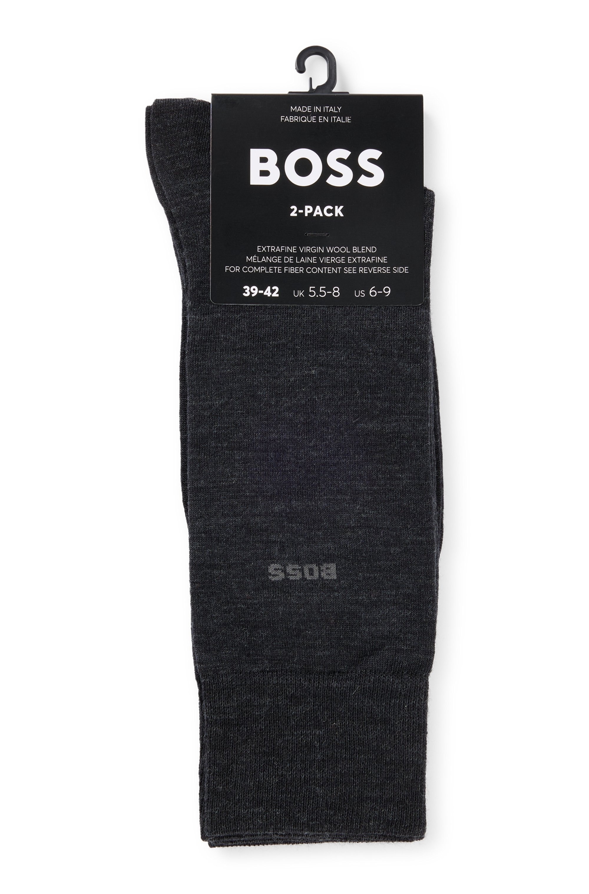 BOSS Socken »2P RS Uni WO«, (Packung, 2er Pack), mit eingesticktem Markenlogo