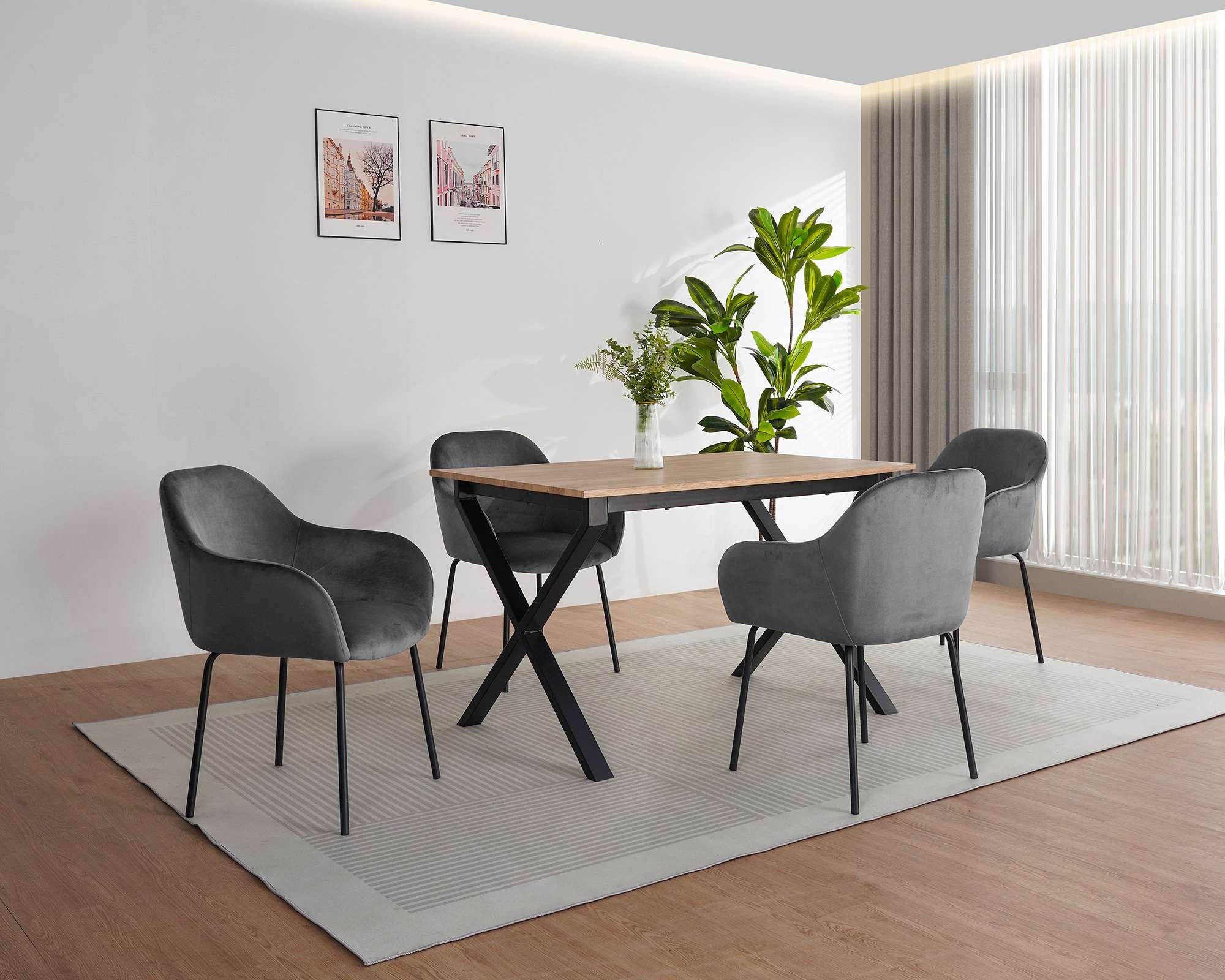 OTTO home Esszimmerstuhl »Dannika« (Set) 2 Stk.pflegeleichter Veloursstoff, schwarze Metallbeine, Sitzbreite 41 cm