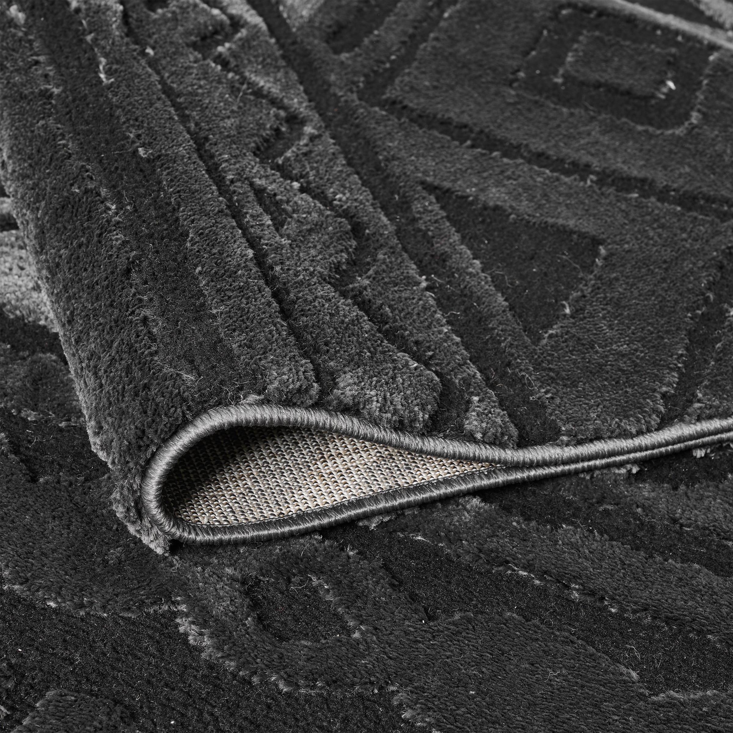 my home Teppich »Bonvo« rechteckig 19 mm Höhe mit Fransen, Hoch-Tief-Struktur, Wohnzimmer, Schlafzimmer, Boho-Style