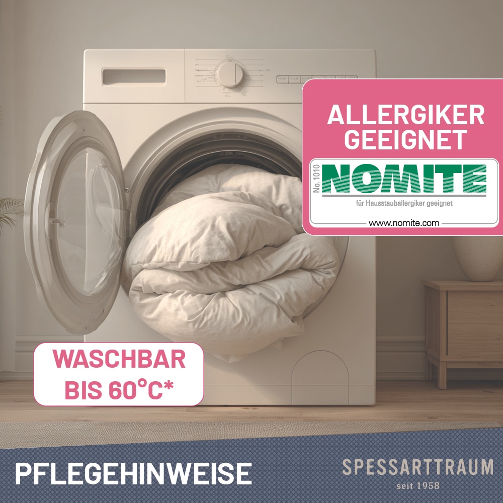 SPESSARTTRAUM Federkissen »FIRST CLASS«, Füllung: 100% Federn, Klasse 1, Downpass zertifiziert, Bezug: 100% Baumwolle, Made in Green, Hausstauballergiker geeignet, (1 St.), gute Stützkraft, Seitenschläfer & Rückenschläfer