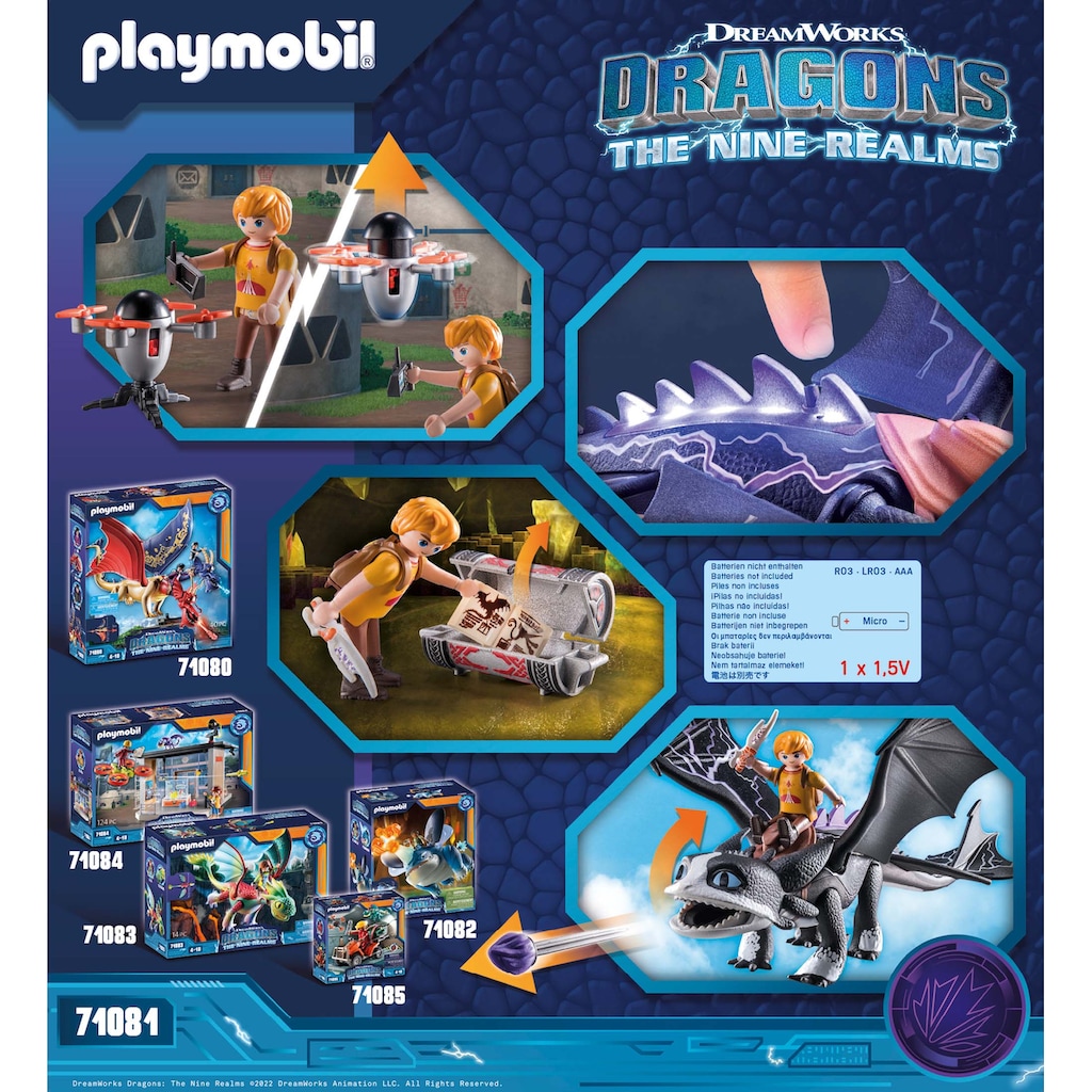 Playmobil® Konstruktions-Spielset »Dragons: The Nine Realms - Thunder & Tom (71081)«, (39 St.)