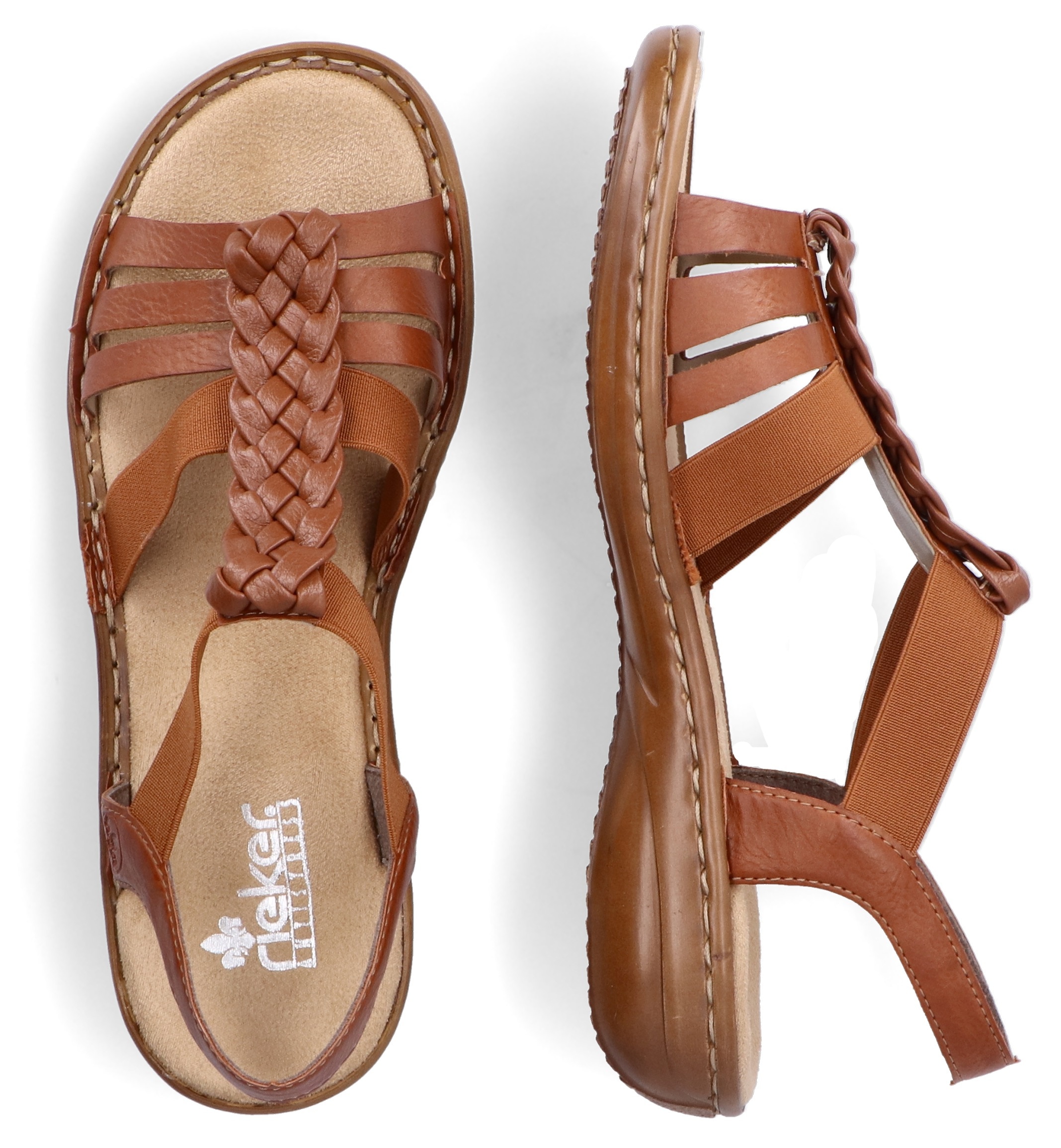 Rieker Riemchensandale, Sommerschuh, Sandalette, Keilabsatz, mit Stretchbänder