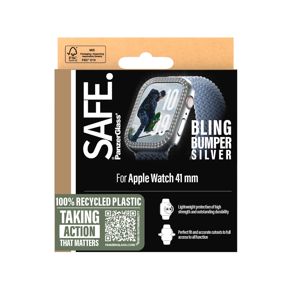SAFE by PanzerGlass Handyhülle »Bling Bumper für Apple Watch 10 42mm« Smartphones Backcover, Schutzhülle, Handyschutzhülle, Case, Schutzcase, stoßfest