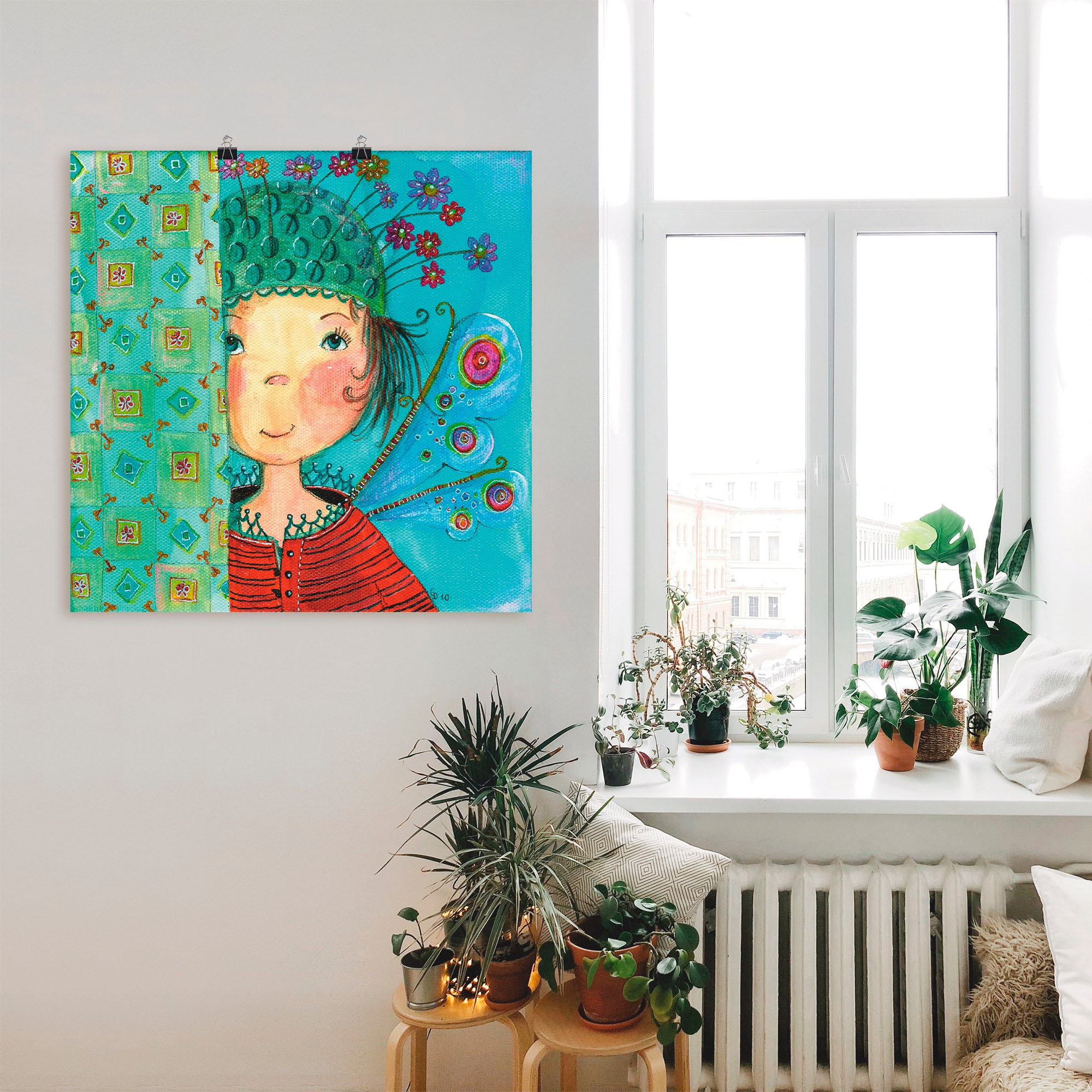Artland Wandbild »Engelchen versteckt sich«, Kinder, (1 St.), als Leinwandbild, Poster in verschied. Größen