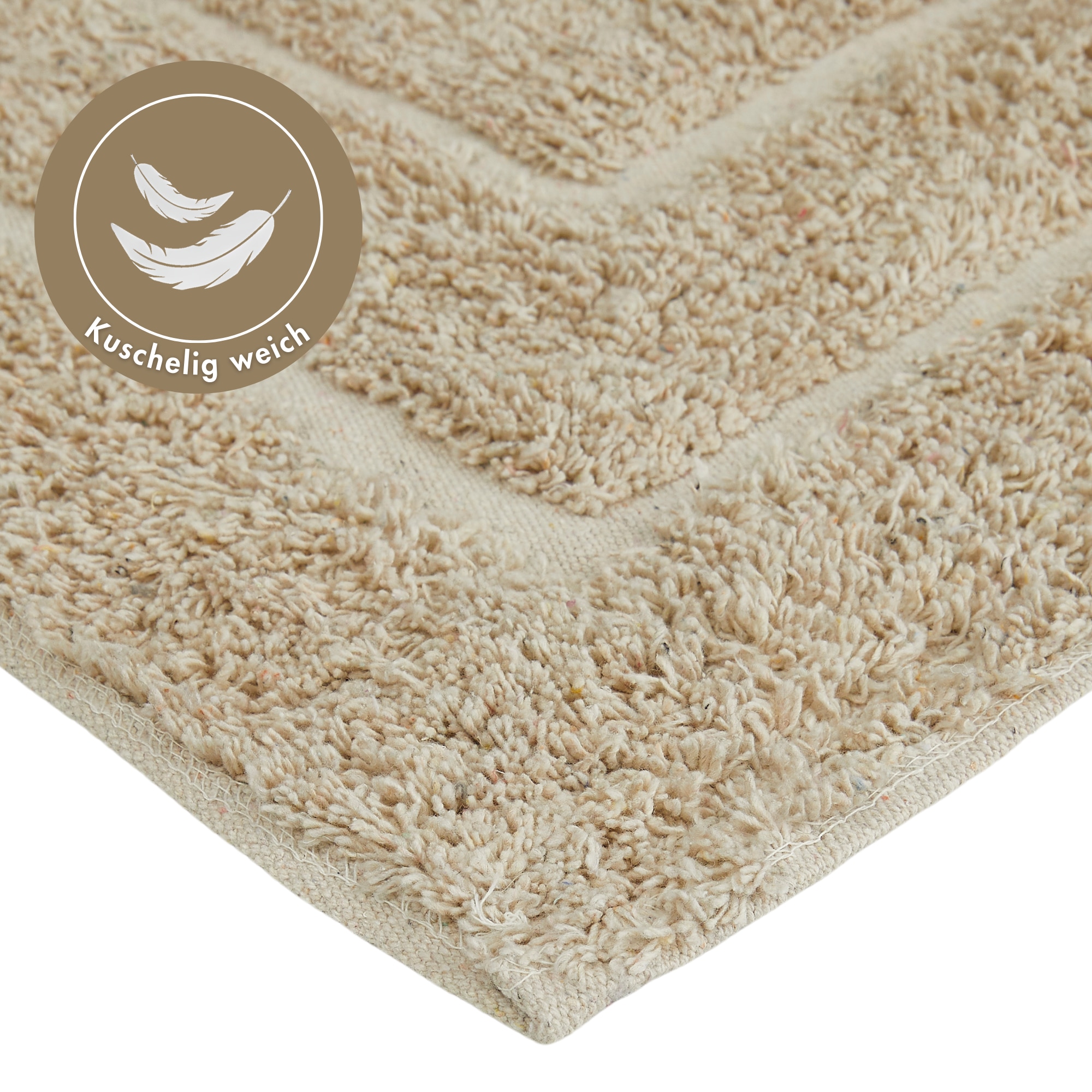 Andiamo Badematte »Havanna, 50x80 cm«, fußbodenheizungsgeeignet-schnell trocknend, Badteppich, Uni Farben, Hoch-Tief Effekt, verschiedene Designs