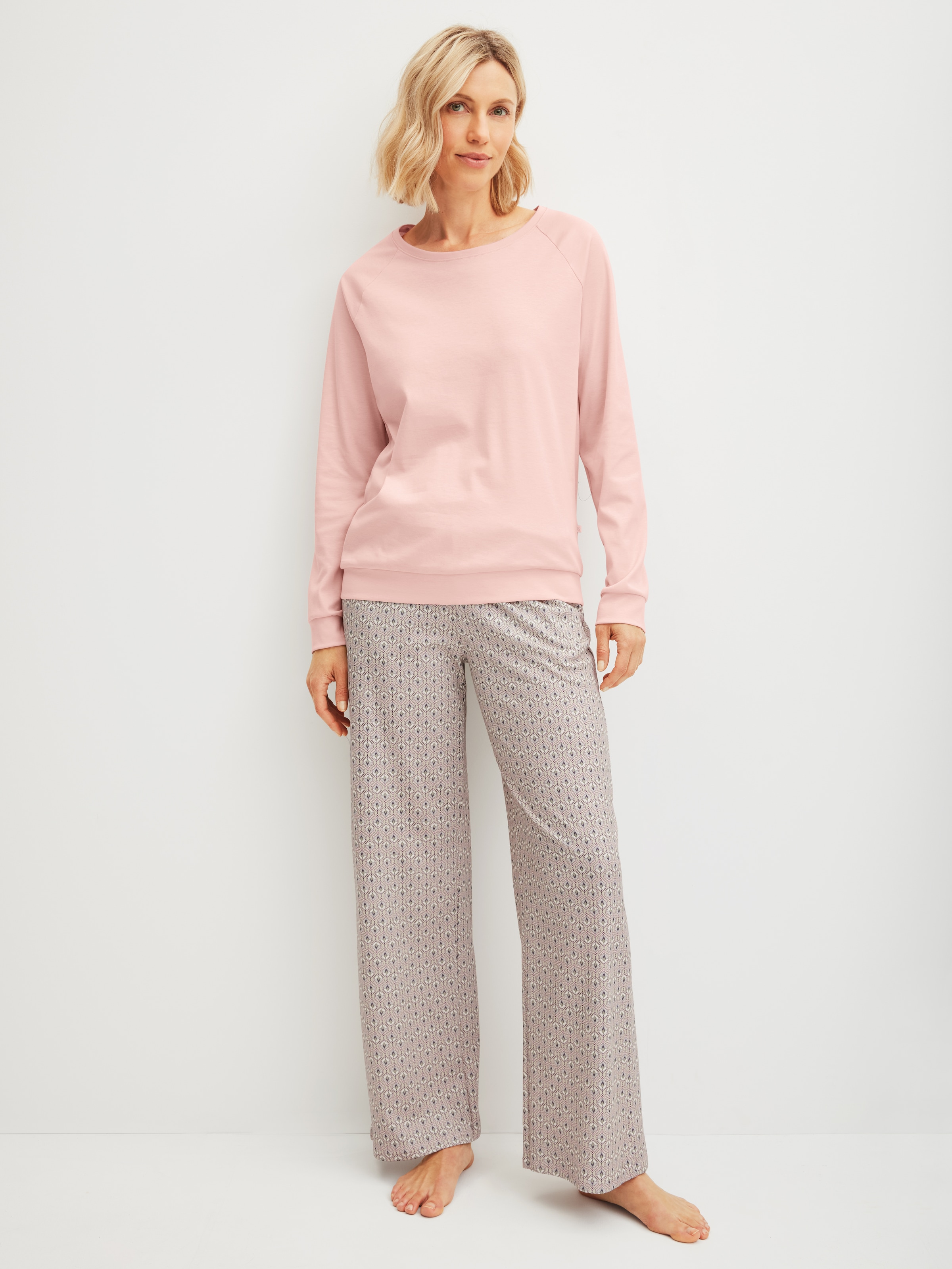 CALIDA Pyjamahose »Favourites Arts«  mit seitlichen Taschen und weicher Interlock-Qualität