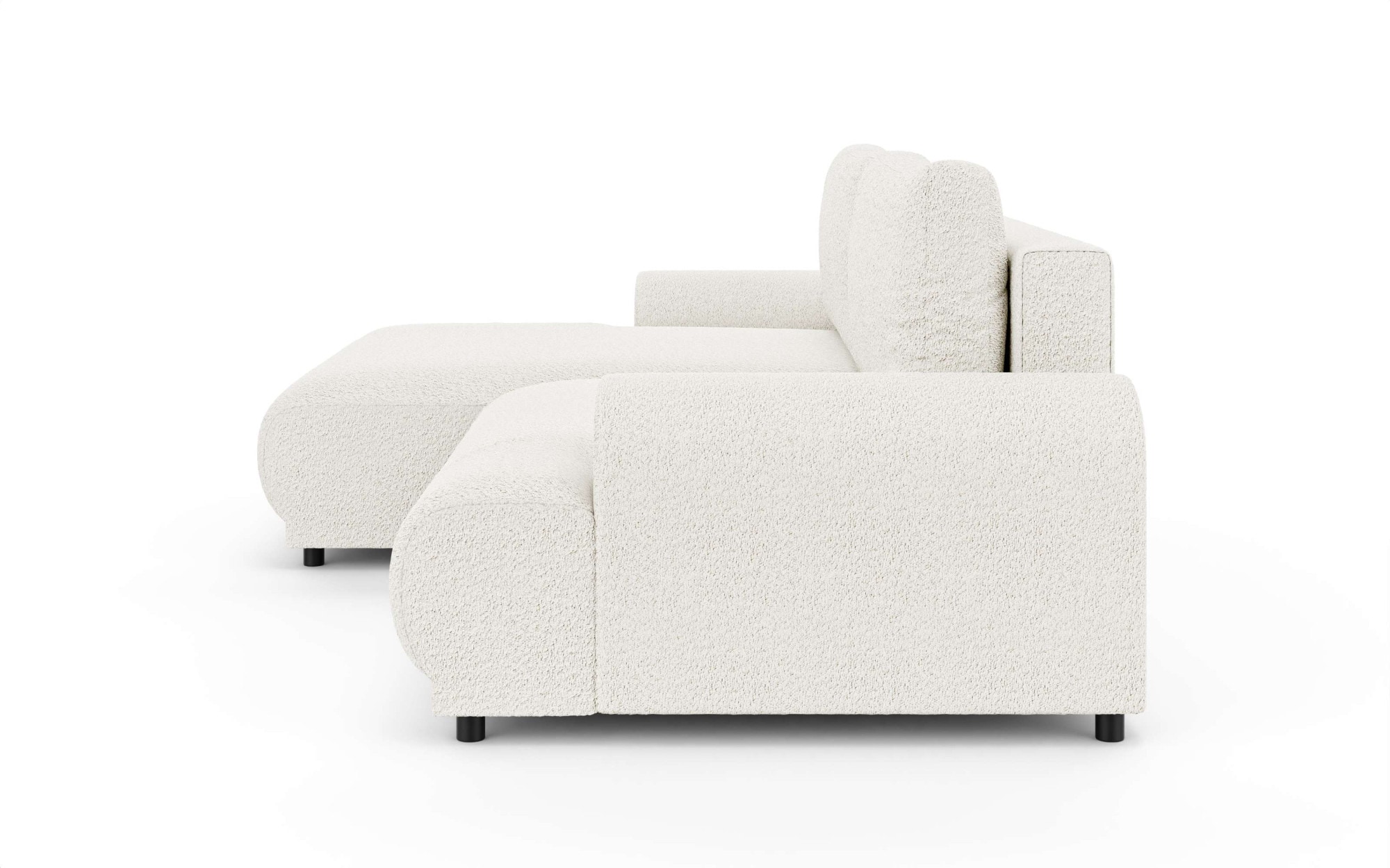 INOSIGN Ecksofa »Marsby, mit Bettfunktion und Bettkasten, Maße: B/H/T 242/65/145 cm«, L-Form mit Wellenunterfederung, Recamiere links oder rechts bestellbar