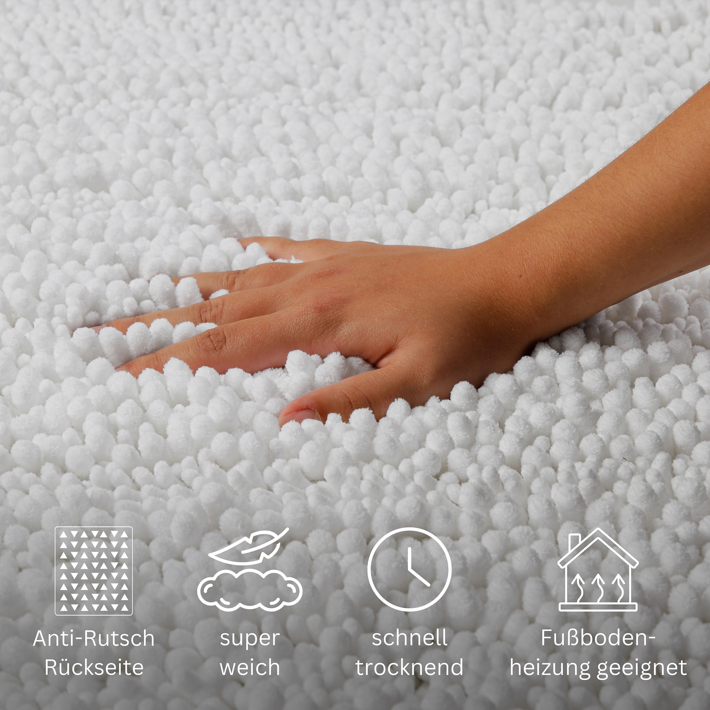 OTTO home Badematte »Torrni« Höhe 22 mm rutschhemmend beschichtet fußbodenheizungsgeeignet | schnell trocknend Badteppich, getuftet, modern, Uni, antirutsch, flauschig, hochflor