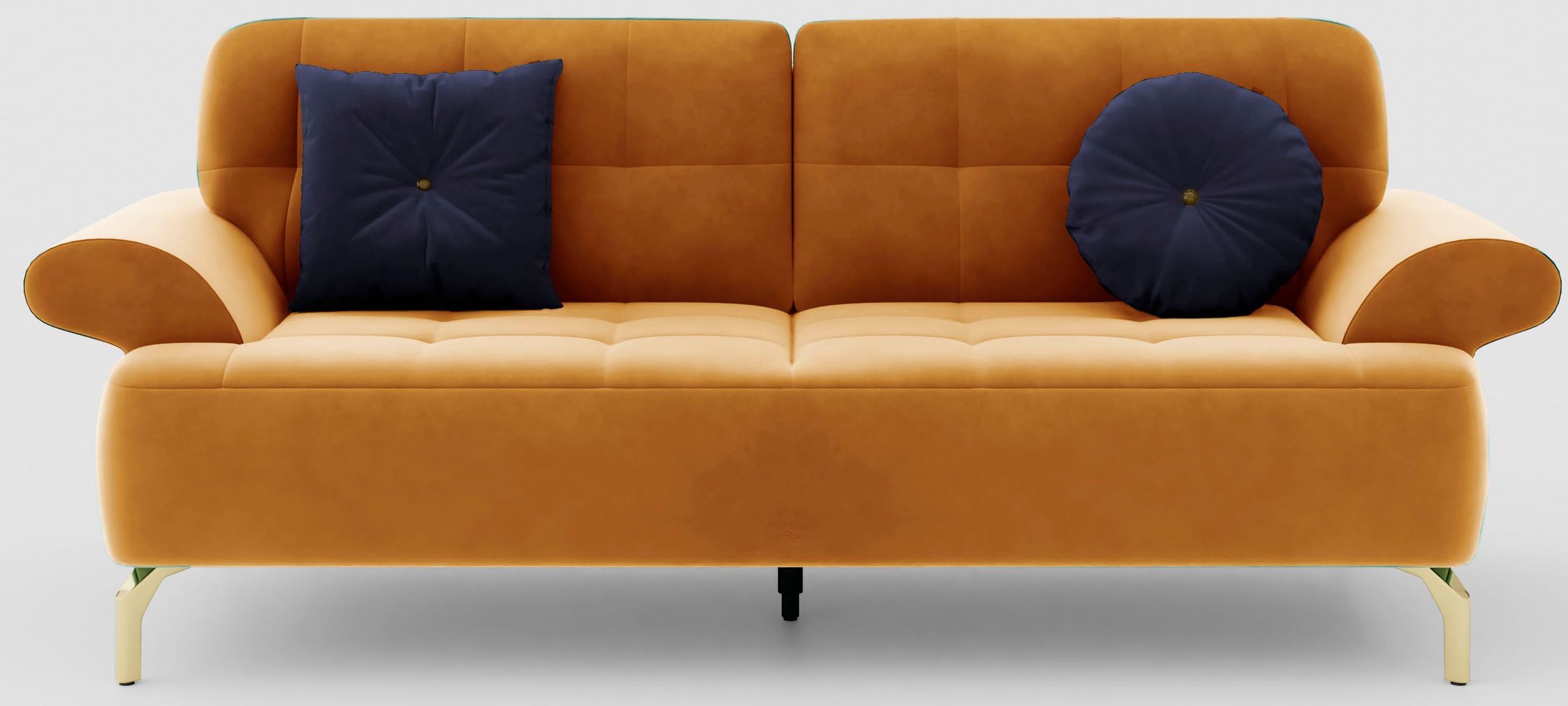 sit&more 2,5-Sitzer »Orient 1«, inkl. 2 Zierkissen mit Strass-Stein, goldfarbene Metallfüße