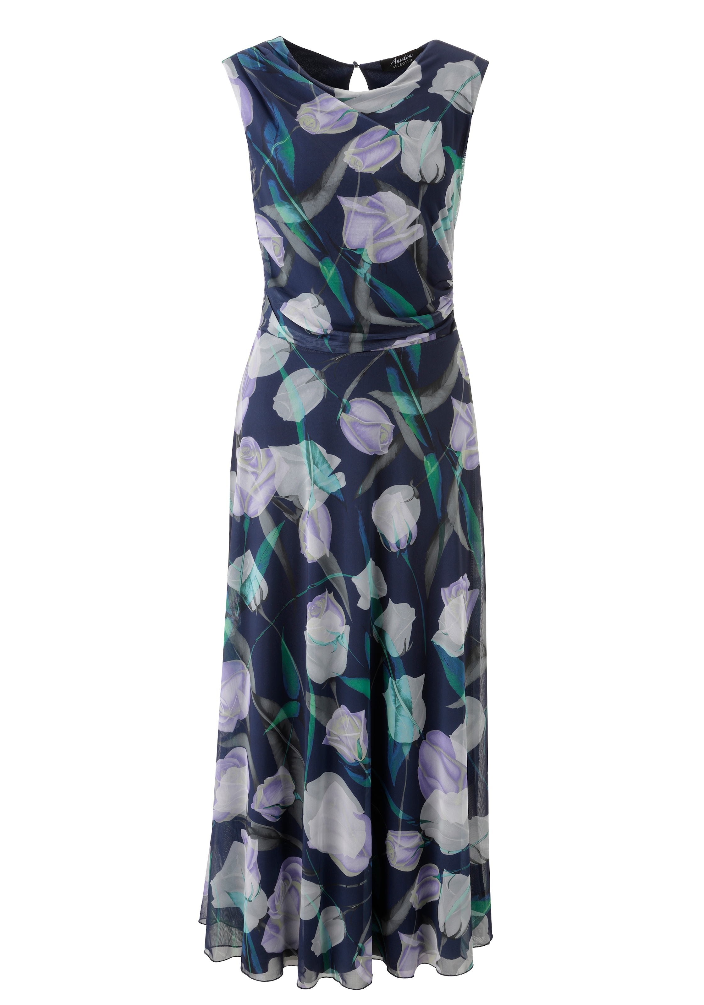 Aniston SELECTED Midikleid in Mesh-Qualiät und floralem Blütendruck - NEUE KOLLEKTION