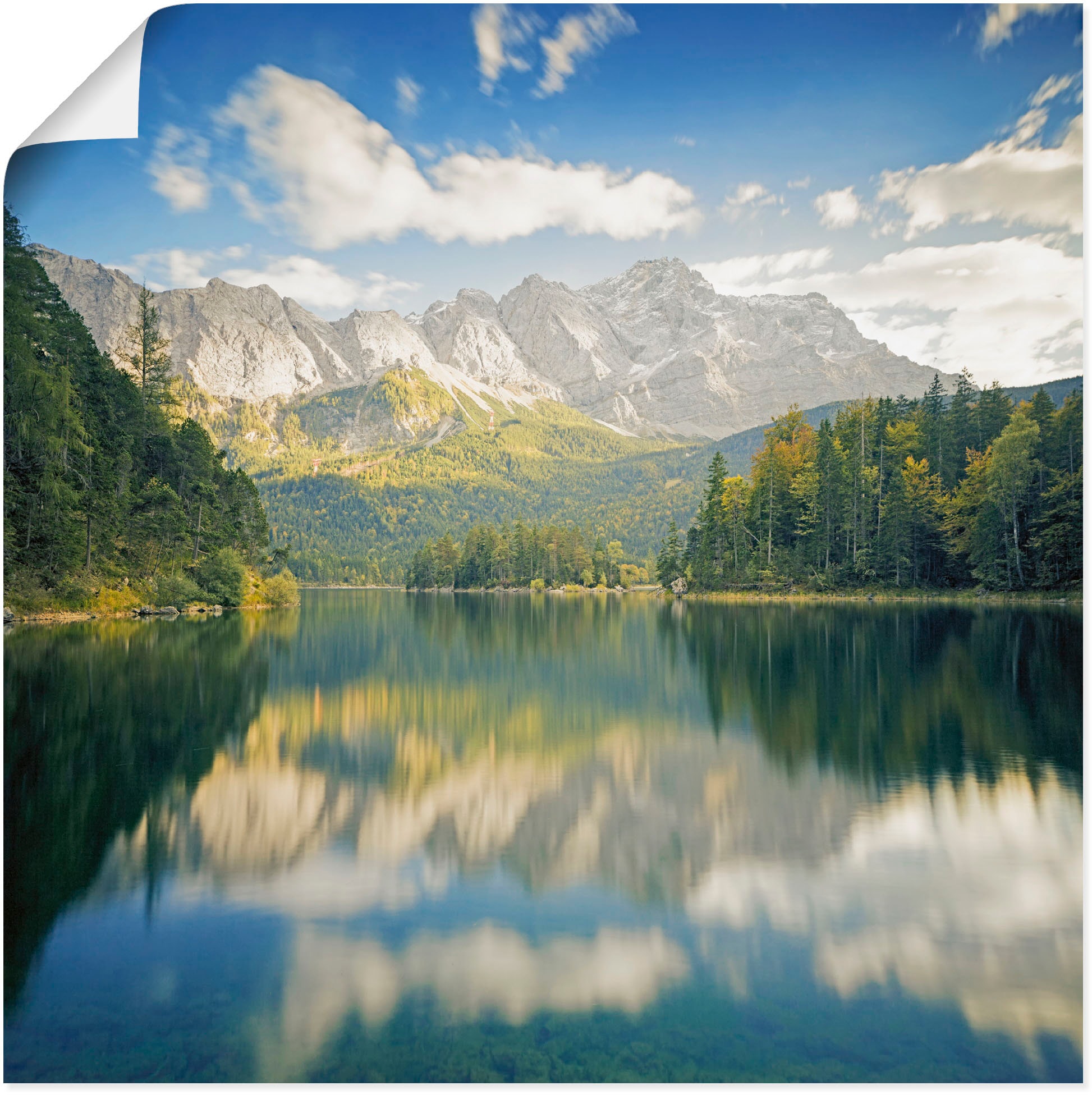 (1 Alubild, Alpenbilder, St.), kaufen oder Artland »Zugspitze mit & Eibsee«, in Poster als online versch. Berge Größen Leinwandbild, Wandaufkleber Wandbild