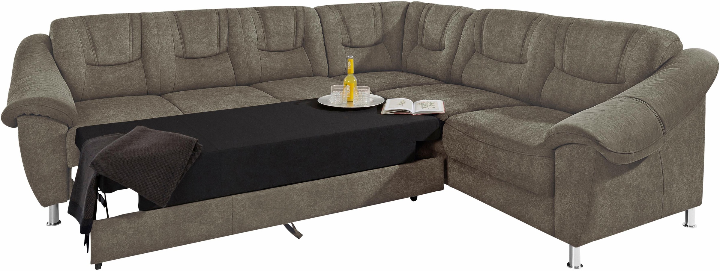 sit&more Ecksofa »Salsa L-Form«, mit Federkern, wahlweise mit Bettfunktion