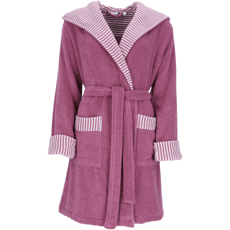 ESPRIT Damenbademantel »Day, ideal für Sauna & Spa, Hotelbademantel, Morgenmantel« mit Gürtel, 1 Stk. tlg., mit Kapuze, gestreiften Akzenten &...