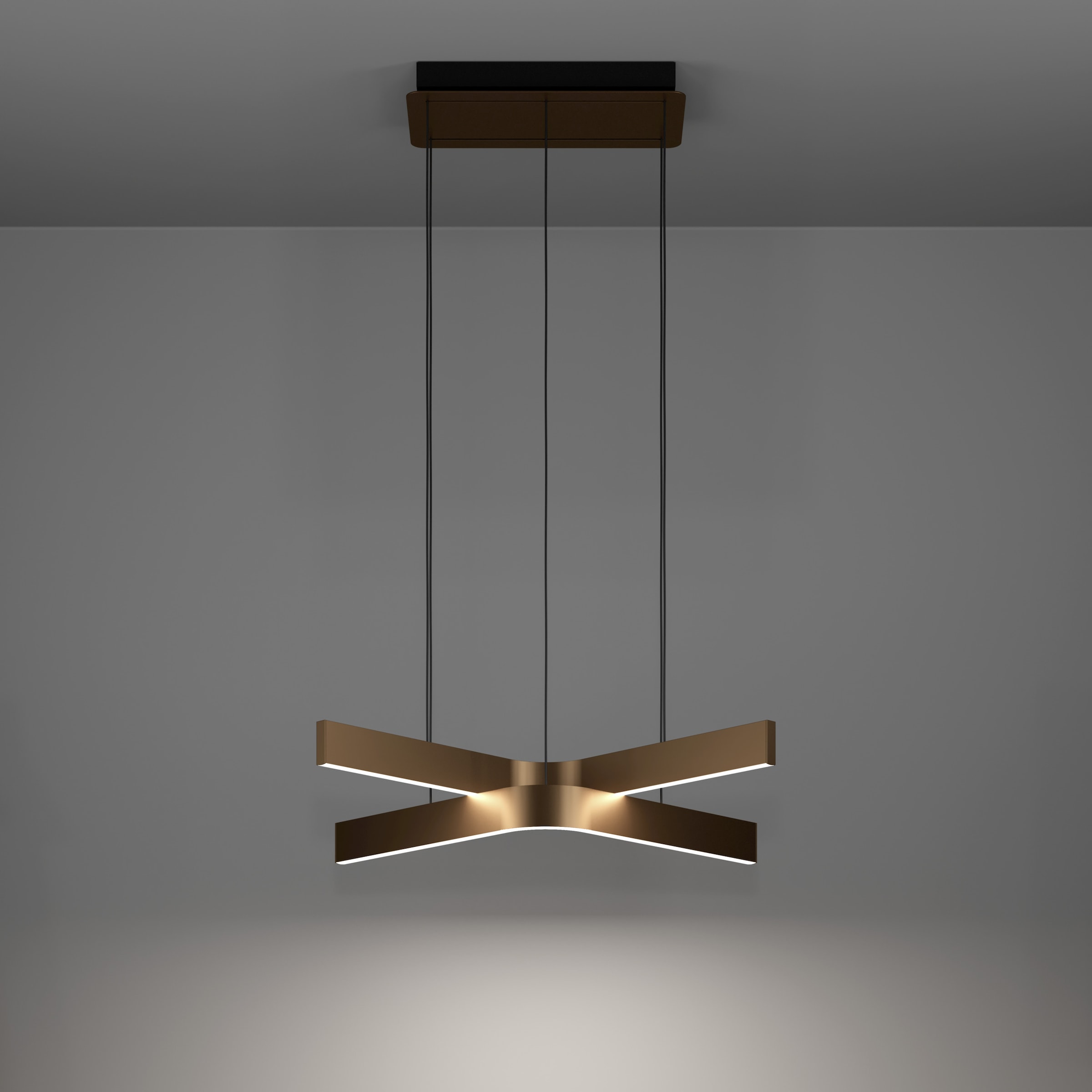 EGLO Hängeleuchte »FOLCINO-Z Pendellampe - Alu, Stahl - LED - 2X18W - IP20« LED-Modul 1 Stk. Kaltweiß | Neutralweiß | RGB | Warmweiß Hängelampe, Deckenlampe, Wohnzimmer, Esszimmer, L64 x B43,5 x H110 cm