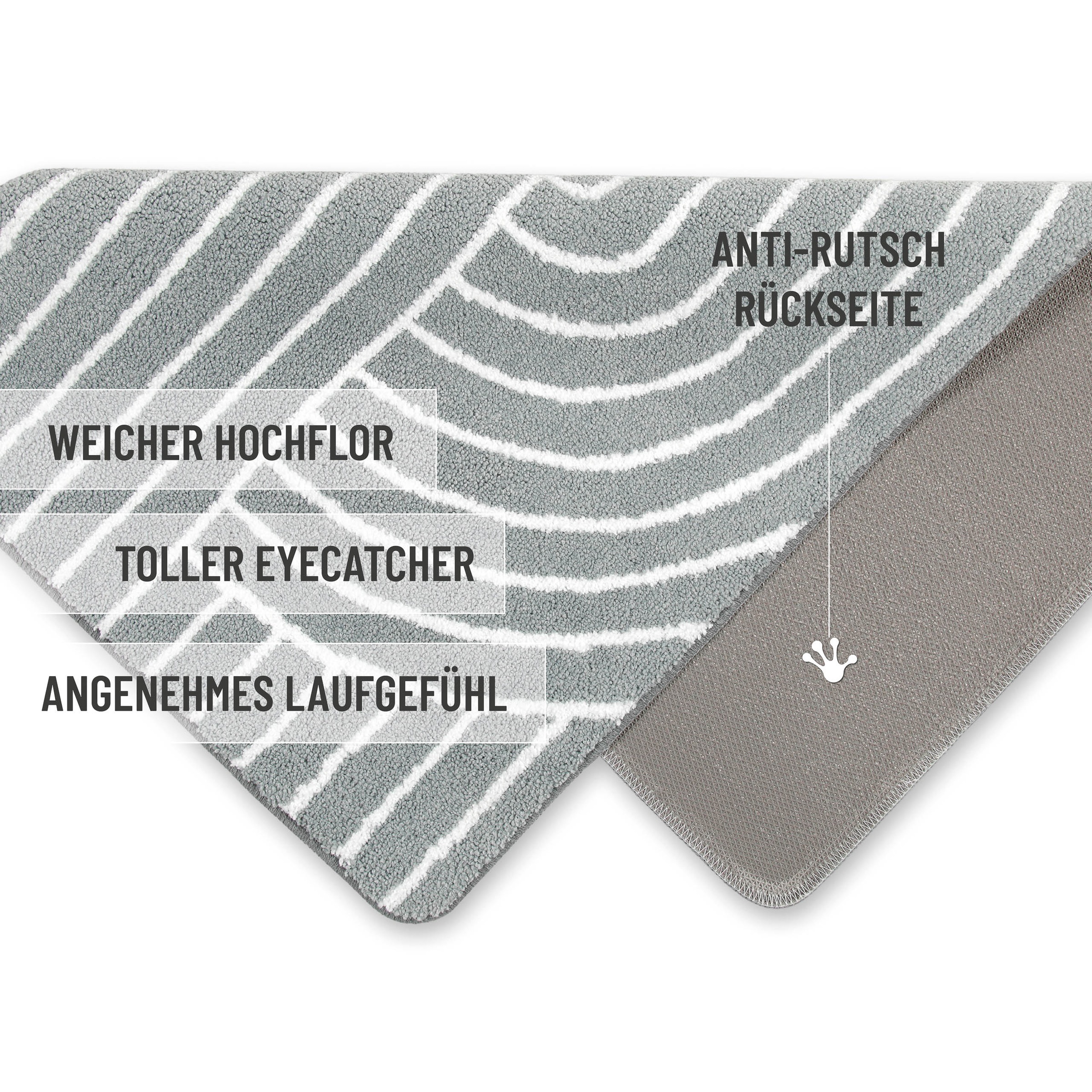 Wecon home Basics Badematte »Hilda«, waschbar, rutschfest, strapazierfähig, pflegeleicht mit Retro Muster