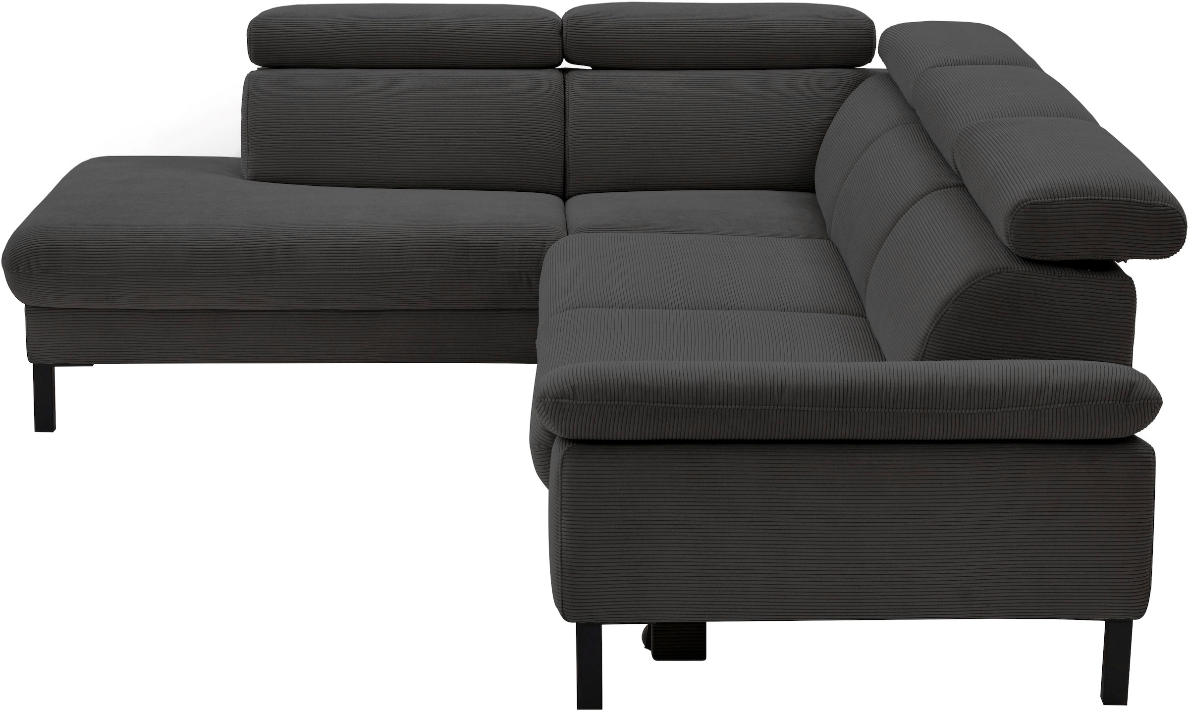 Home affaire Ecksofa »Arnayon mit Querschläfer-Bettfunktion, Schlafsofa, großer Bettkasten«, manuelle Kopfteilverstellung, Tonnentaschen-Federkern, Feincord L-Form