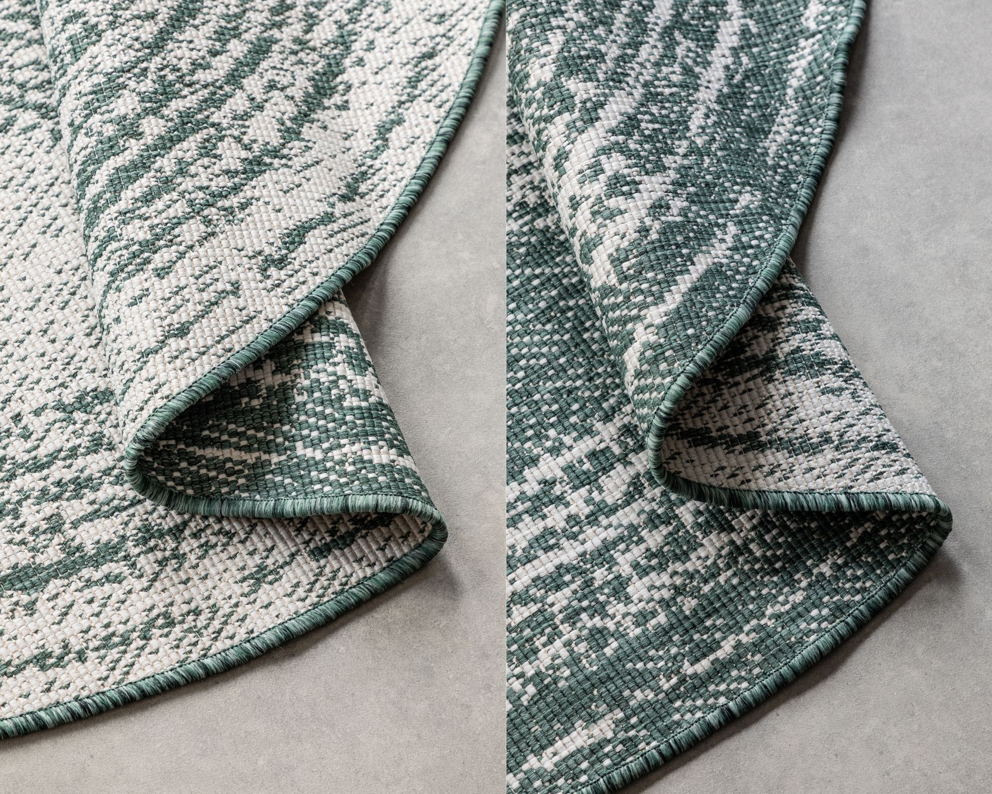 ELLE DECORATION Teppich »Merge Wendeteppich«, rund, 5 mm Höhe, Flachgewebe, In-& Outdoor, Modern, beidseitig, Balkon, Wohnzimmer