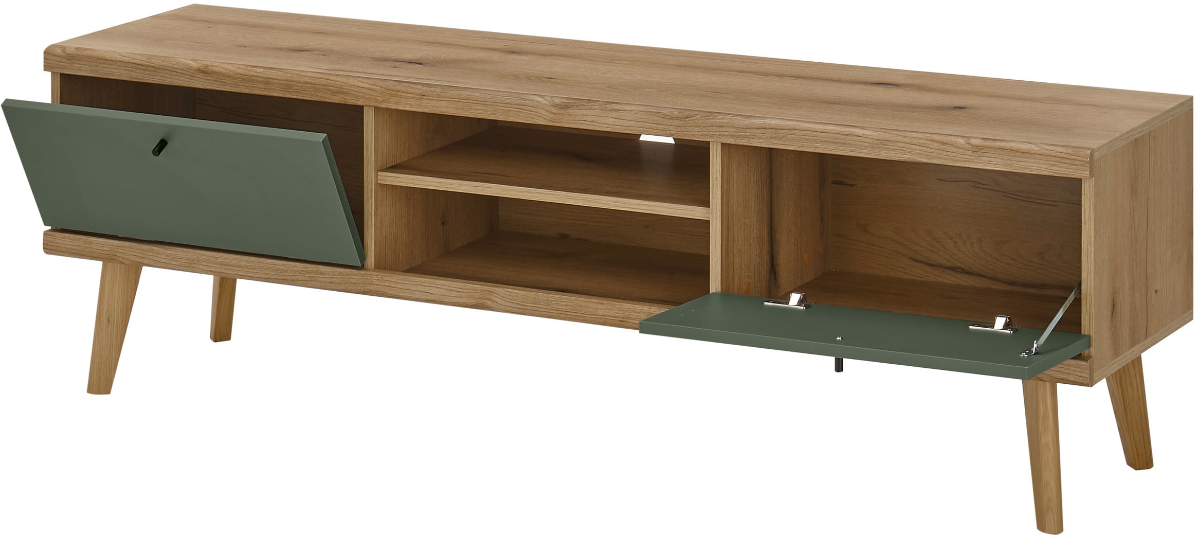 INOSIGN Wohnwand »MAVAS«, (Set, 3 St.), in moderner Trendfarbe, Griffe aus Metall (Schwarz), Breite 337 cm