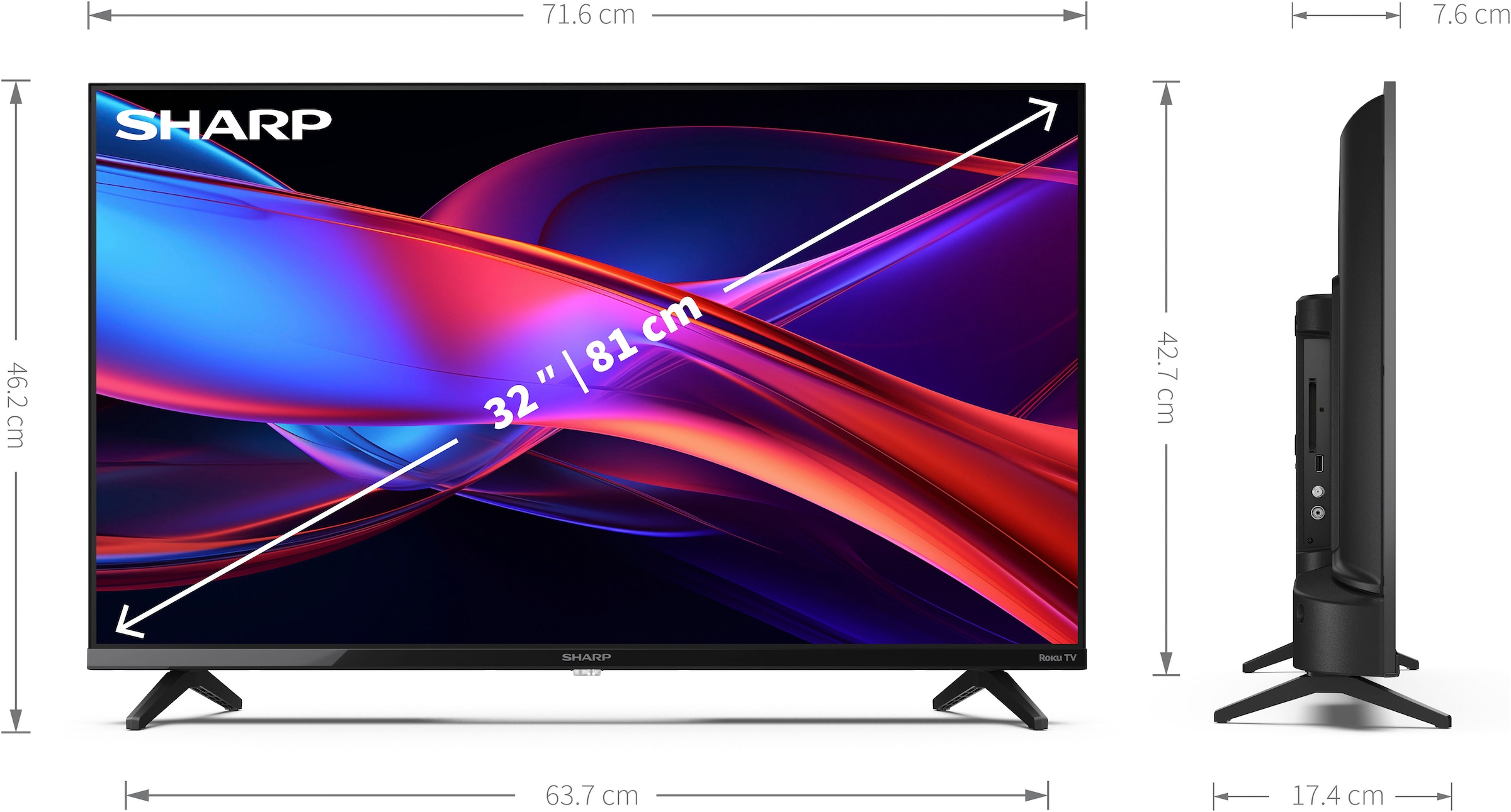 Sharp LED-Fernseher, HD, Smart-TV