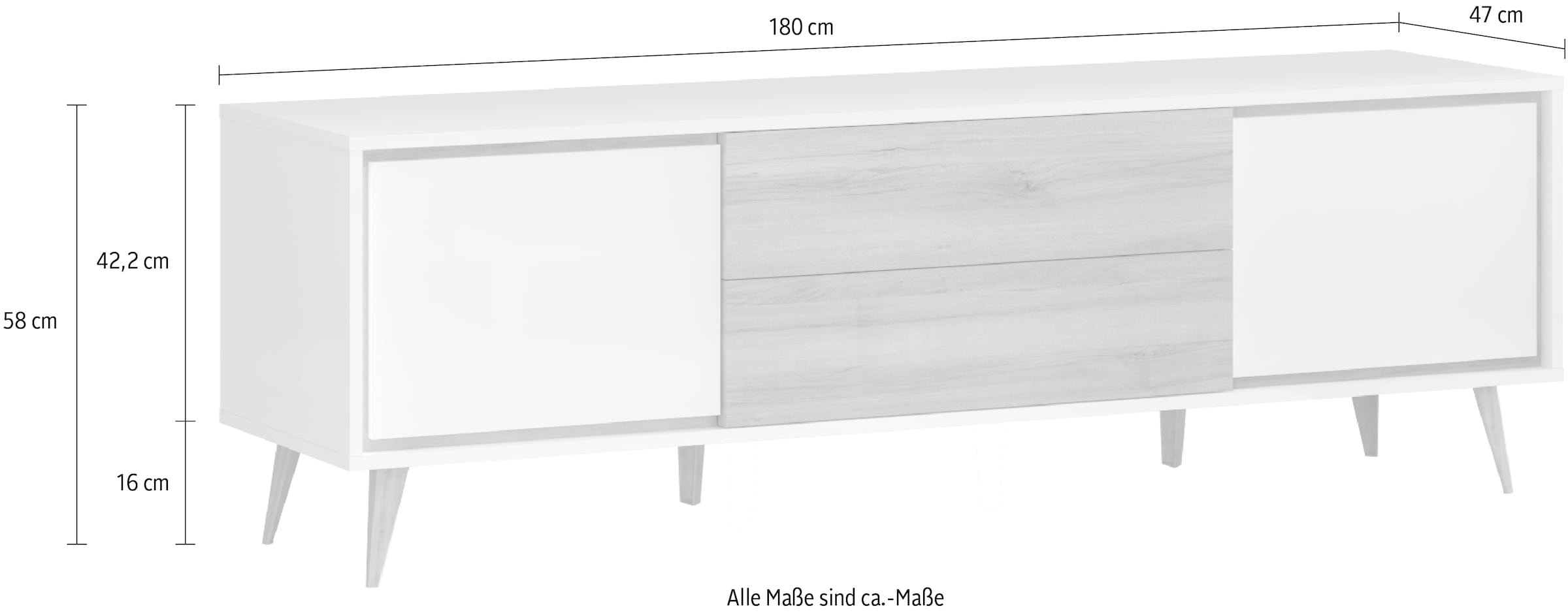 Home affaire TV-Board »Vida«, UV lackiert, hochglänzend, Soft-Close und Push-to-open Funktion