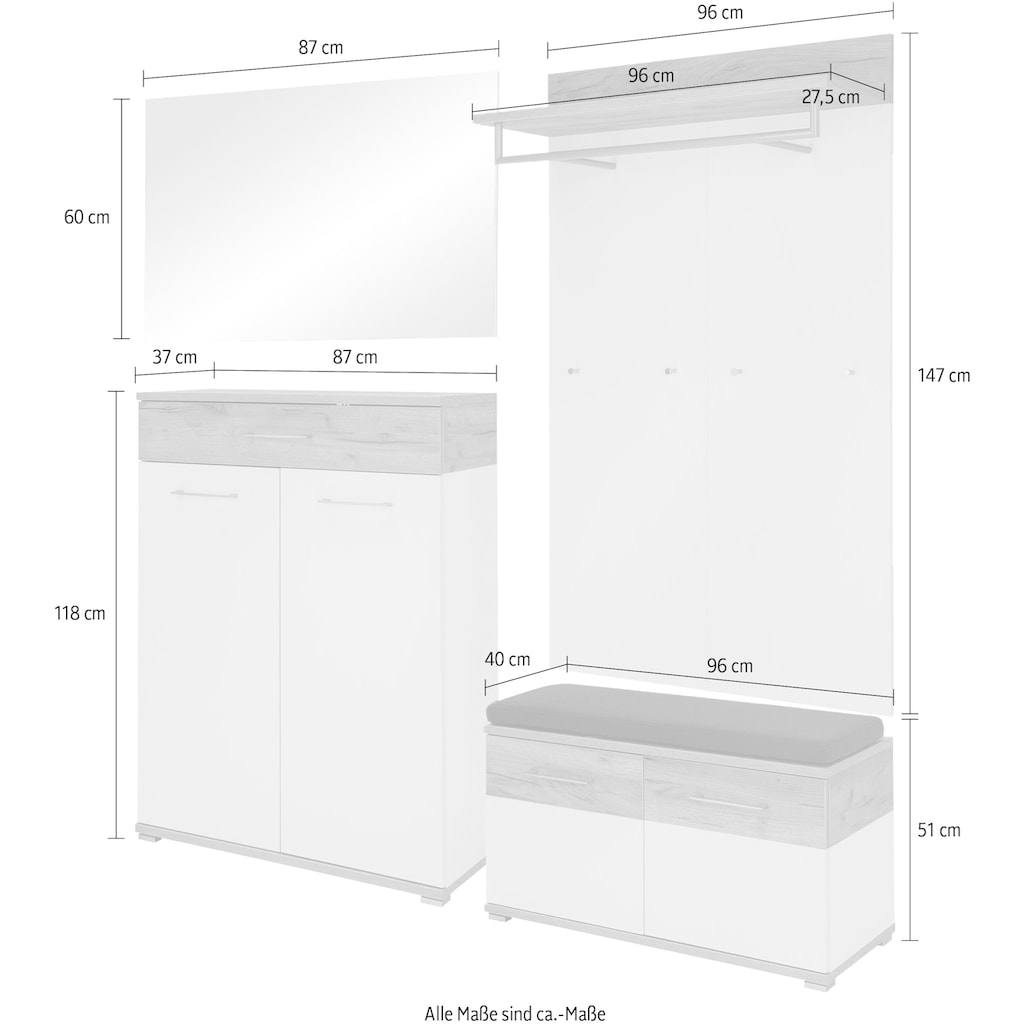 GERMANIA Garderoben-Set »GW-Topix«, (Set, 5 St.)