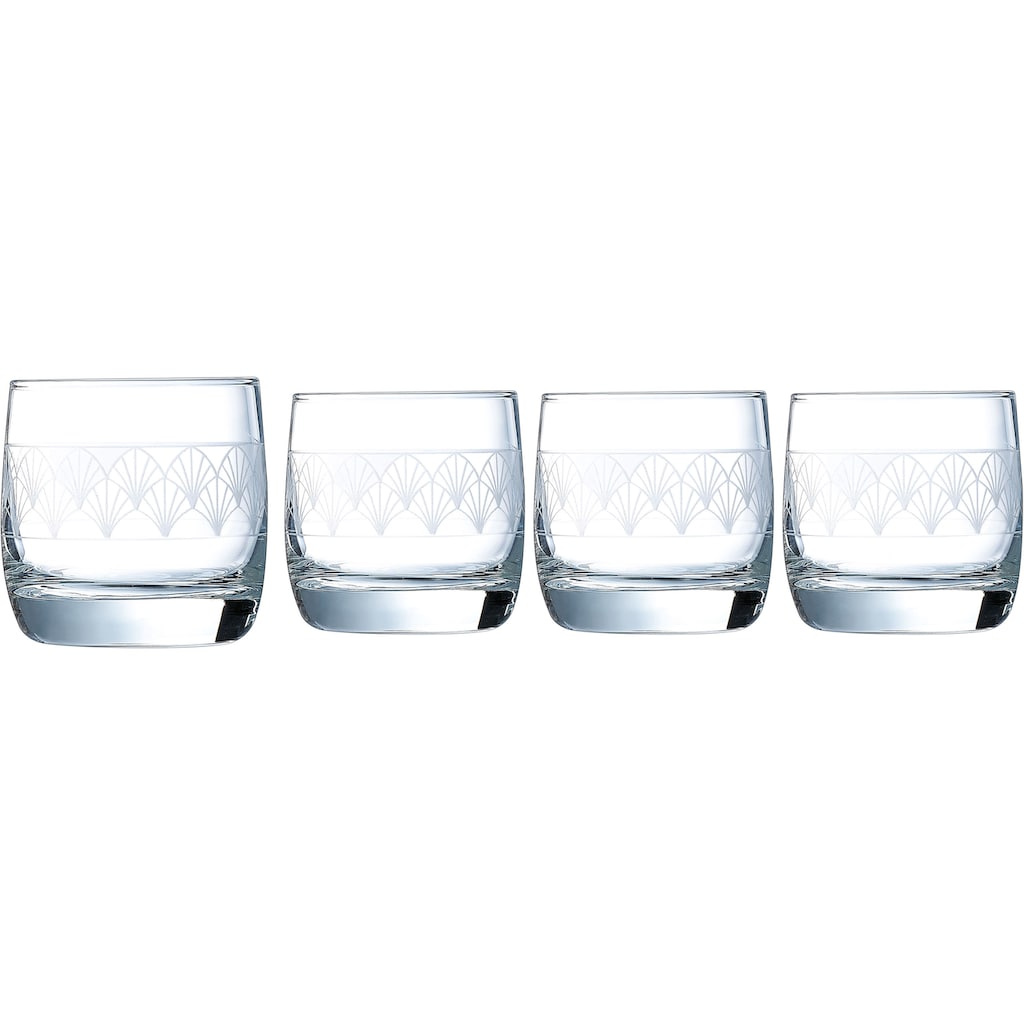 Luminarc Whiskyglas »Paradisio«, (Set, 4 tlg.), mit Pantographie-Optik, 4-teilig