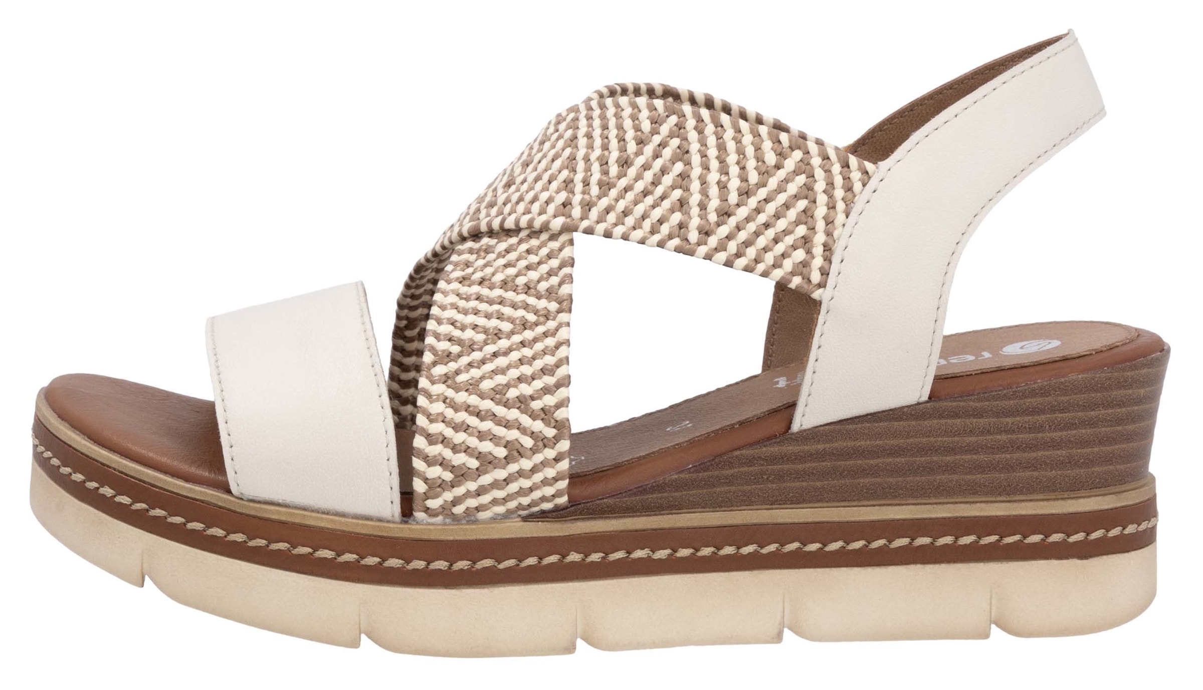 Remonte Keilsandalette, Riemchensandale, Sommerschuh, Bequemschuh mit Muster