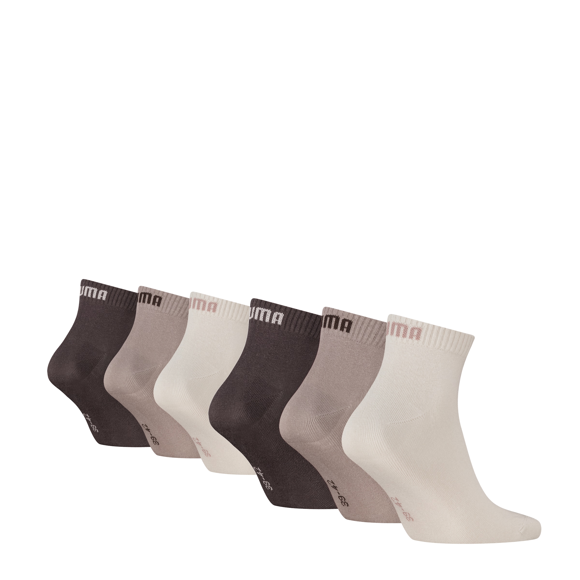PUMA Kurzsocken »PUMA UNISEX QUARTER PLAIN 6P ECOM« 6 Paar, 6 Paar tlg. mit Rippbündchen