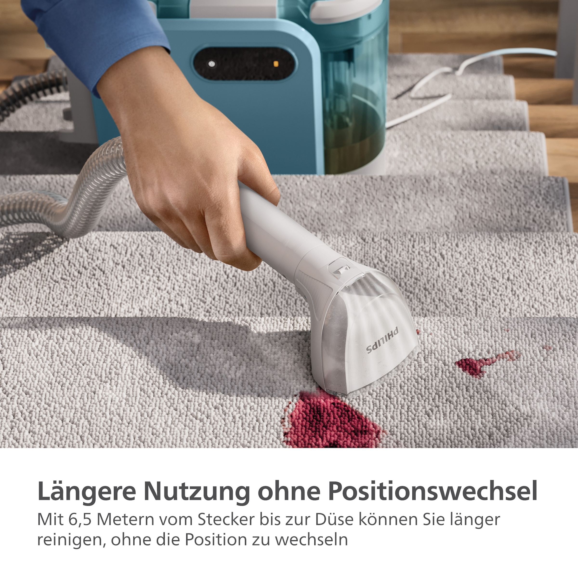 Philips Wasch-Sauger »XW3193/11 3000 Series mit 2 Bürsten unterschiedlicher Größe«, reinigt zahlreiche weiche Oberflächen, kompakt; Blau / Seidenweiß