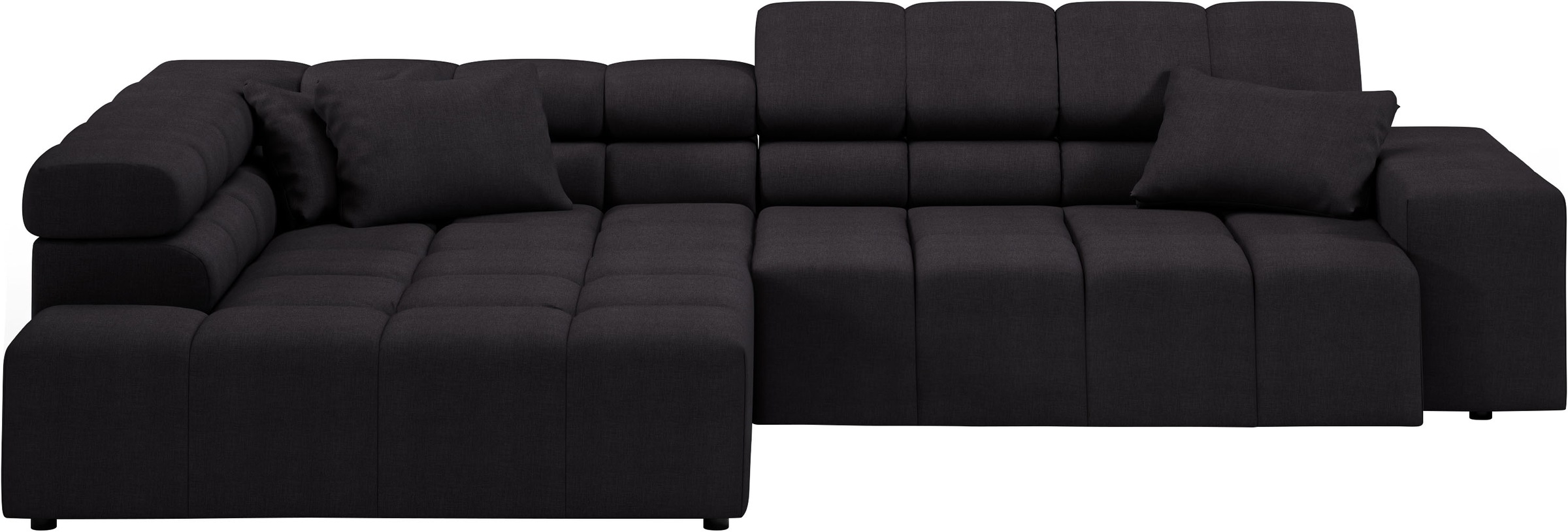INOSIGN Ecksofa »Ancona incl. Kopfteilverstellung, Zierkissen Breite 319cm, L-Form«, wahlweise motorische Sitztiefenverstellung, auch in Cord + Easy Care