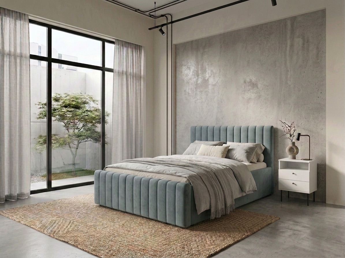 OTTO home Polsterbett »MOIVRE, vertikale Steppung in Rillenoptik, wahlweise mit Bettkasten« Stauraumbett, gepolstertes Kopfteil, ohne Matratze, modernes Design