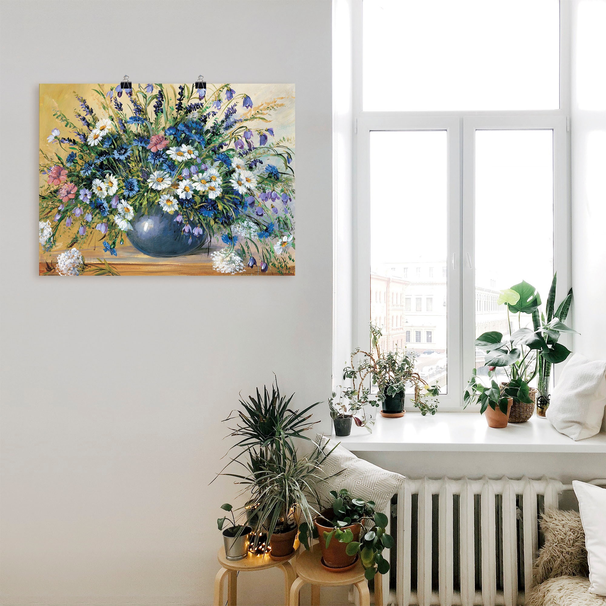 Artland Wandbild »Vase mit Kornblumen«, Blumen, (1 St.), als Leinwandbild, Poster, Wandaufkleber in verschied. Größen