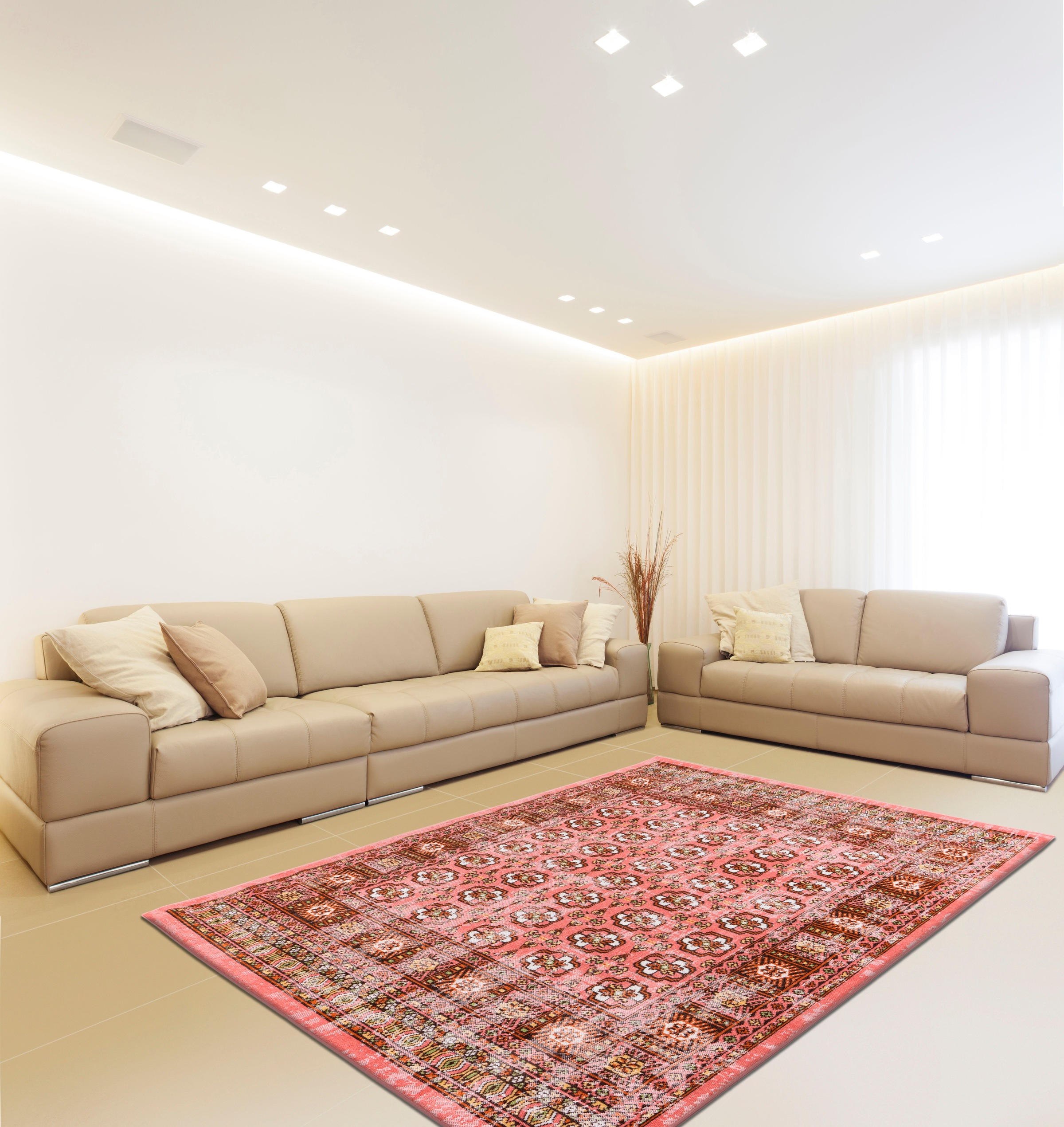 calo-deluxe Teppich »Ruzica-606«, rechteckig, 6 mm Höhe, Flachgewebe, Vintage Design, Wohnzimmer