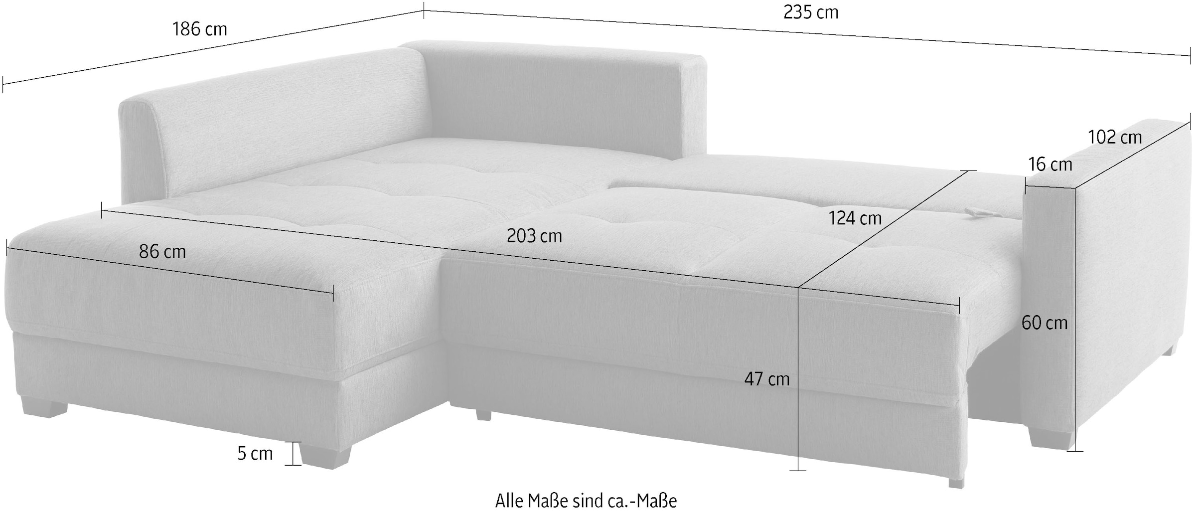 Mr. Couch Ecksofa »Pierre, L-Form mit BoxSpring«, Mit Boxpring-Taschenfederkern