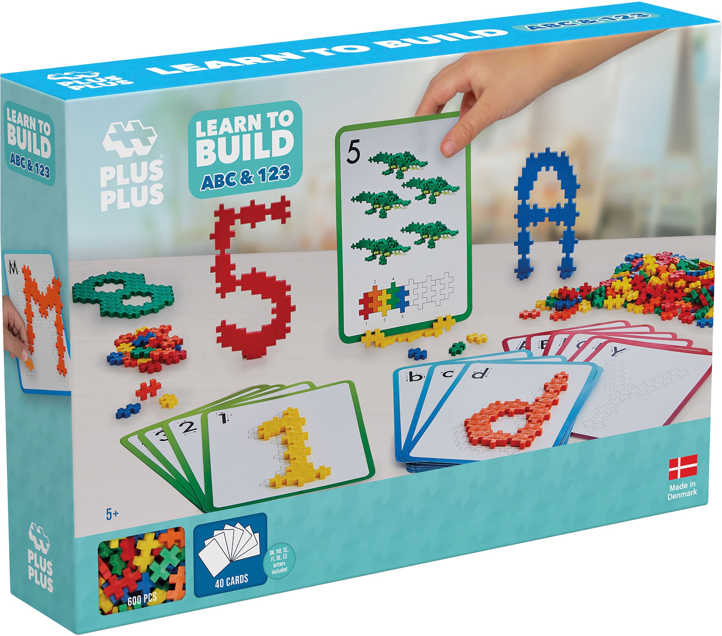 PLUS-PLUS Spielbausteine »Kreativ Bausteine ABC & 123«, (600 St.), Made in Europe