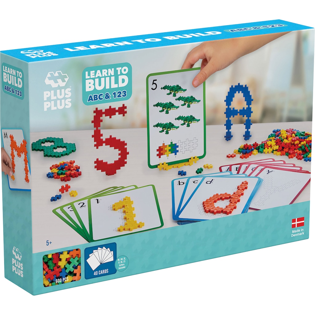 PLUS-PLUS Spielbausteine »Kreativ Bausteine ABC & 123«, (600 St.)