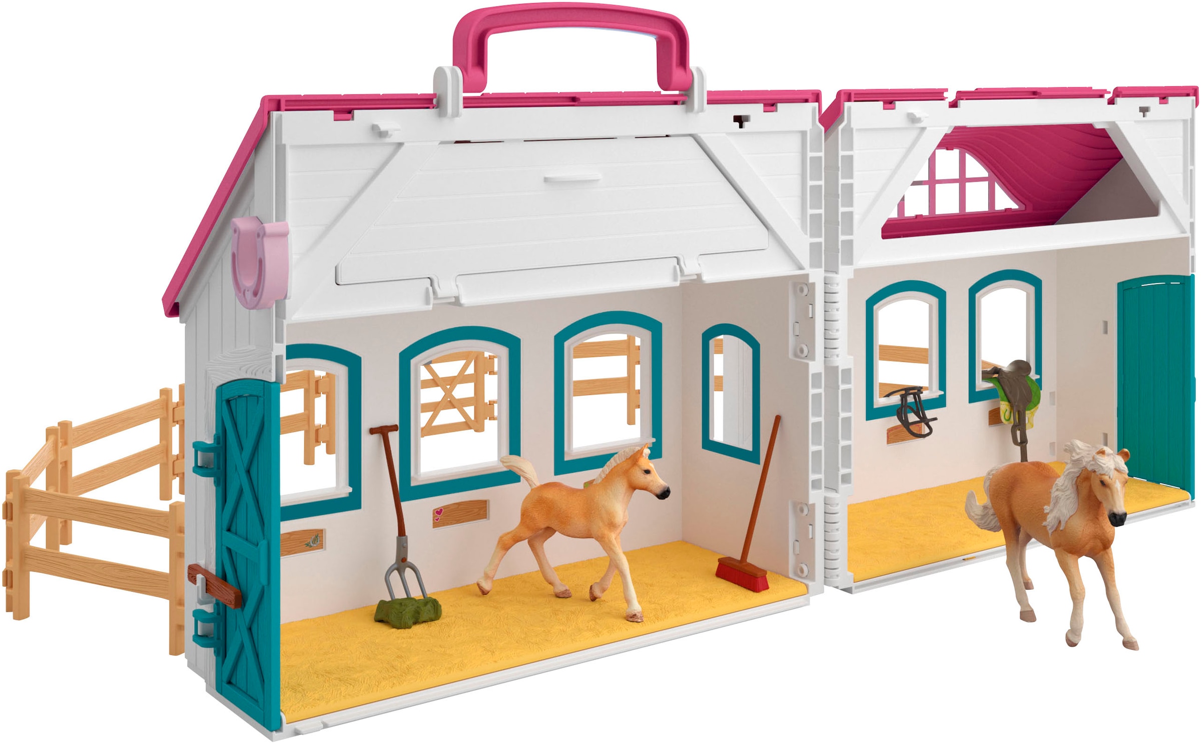 Schleich® Spielwelt »HORSE CLUB, Offenstall -Kleines Hufeisen (42703)«, Made in Europe
