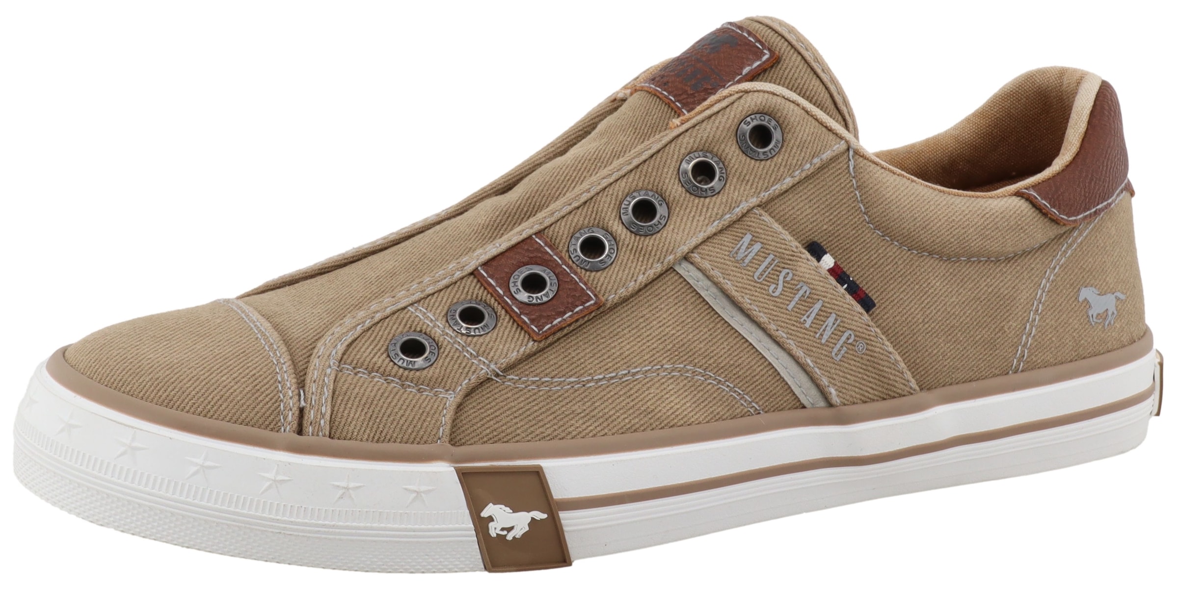 Mustang Shoes Slip-On Sneaker »Calogero«  Slipper, Freizeitschuh, Halbschuh mit Kontrastnähten