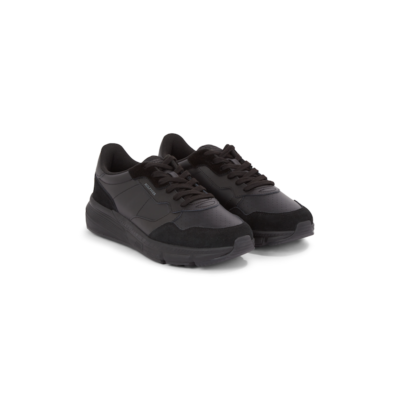 TOMMY HILFIGER Keilsneaker »FASTON LTH MIX«, Freizeitschuh, Schnürschuh, Halbschuh mit gepolstertem Schaftrand schwarz 44 44 Keilsneaker im coolen...