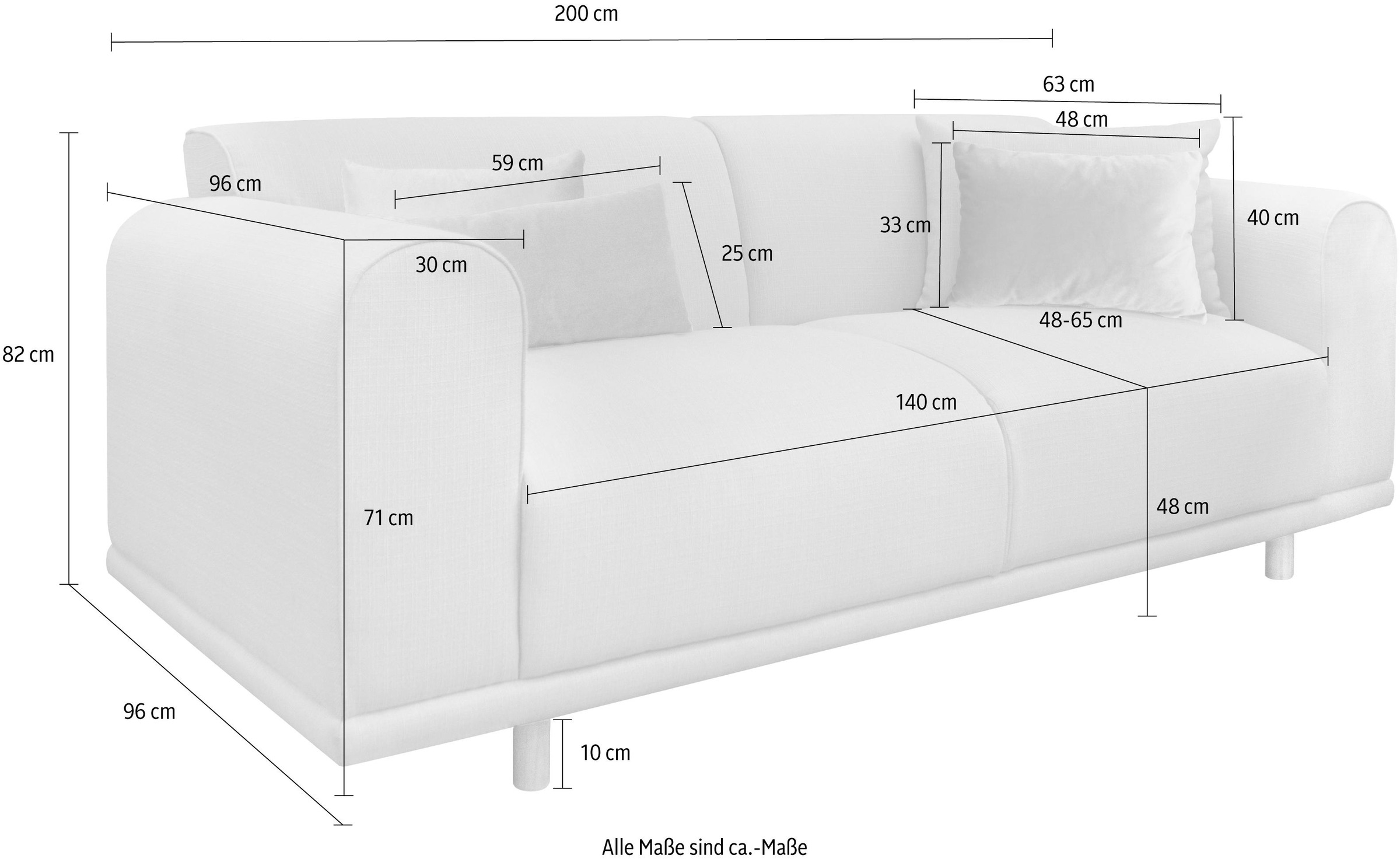 andas 2-Sitzer »Maroon«, in skandinavischem Design, mit losen Kissen