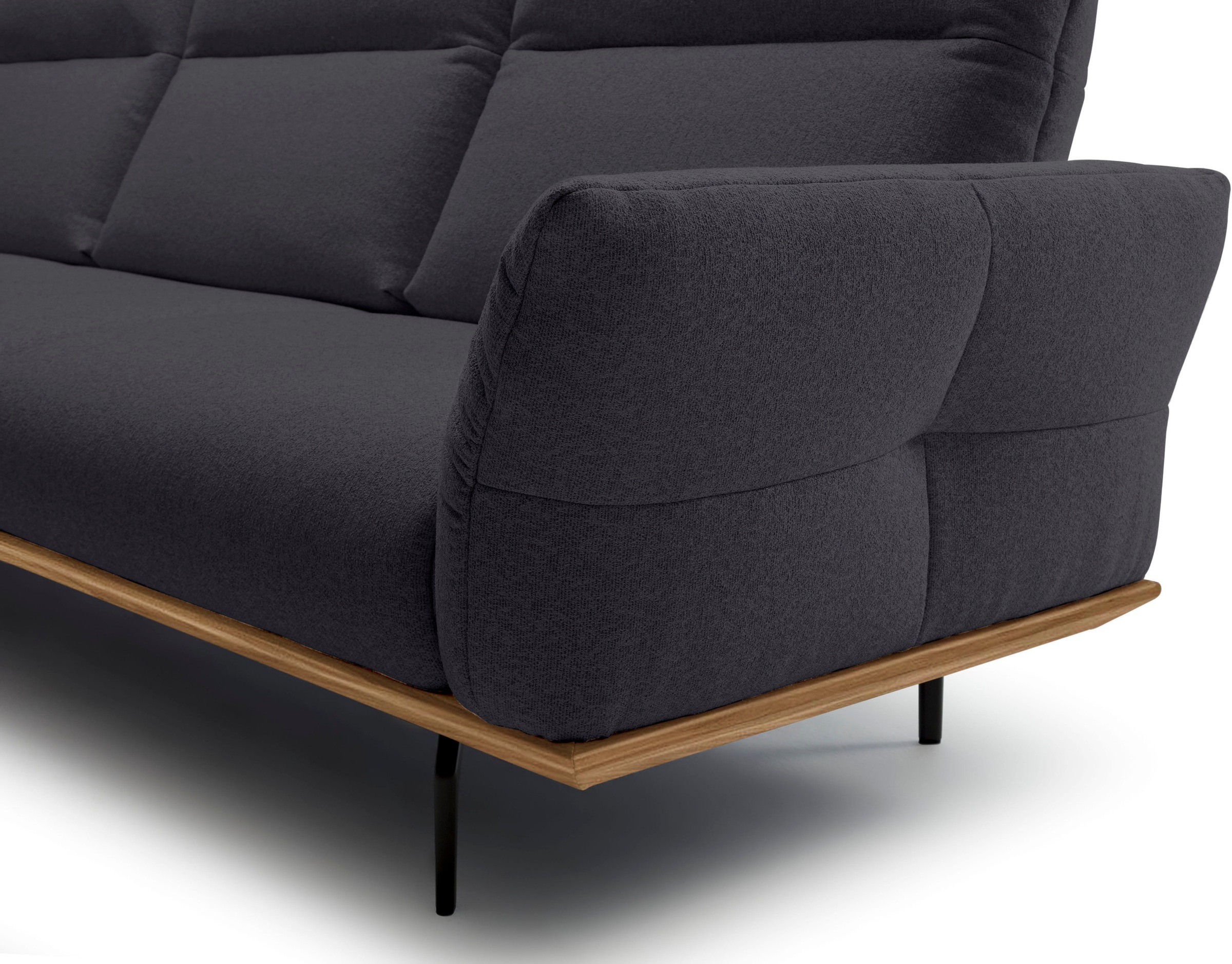 Creation BY ROLF BENZ Ecksofa »CR.460«, Sockel in Nussbaum, Winkelfüße in Umbragrau, Breite 318 cm