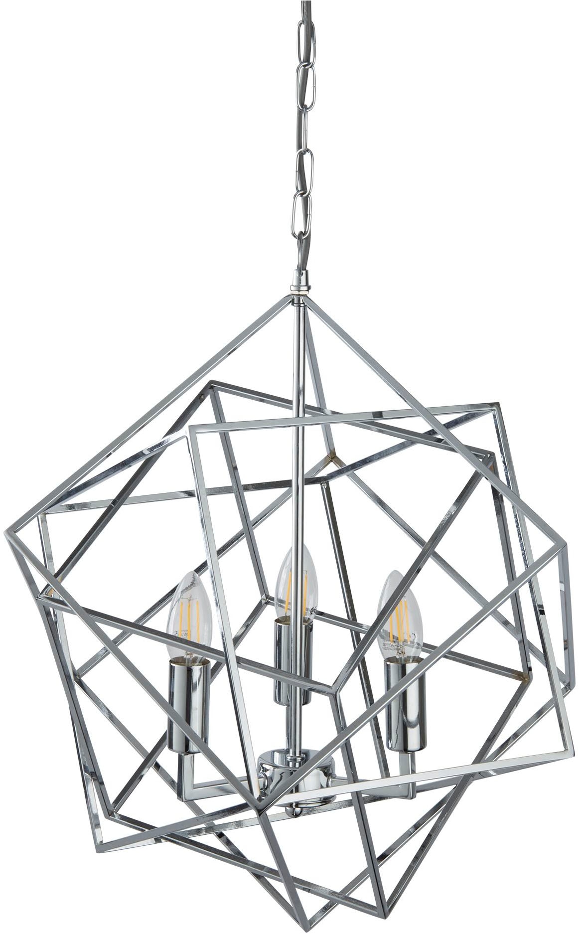 Searchlight Hängeleuchte »Hängeleuchte Cube, 3-flammig«, 3 flammig, Leuchtmittel E14 | ohne Leuchtmittel, Minimalistisches Ambiente