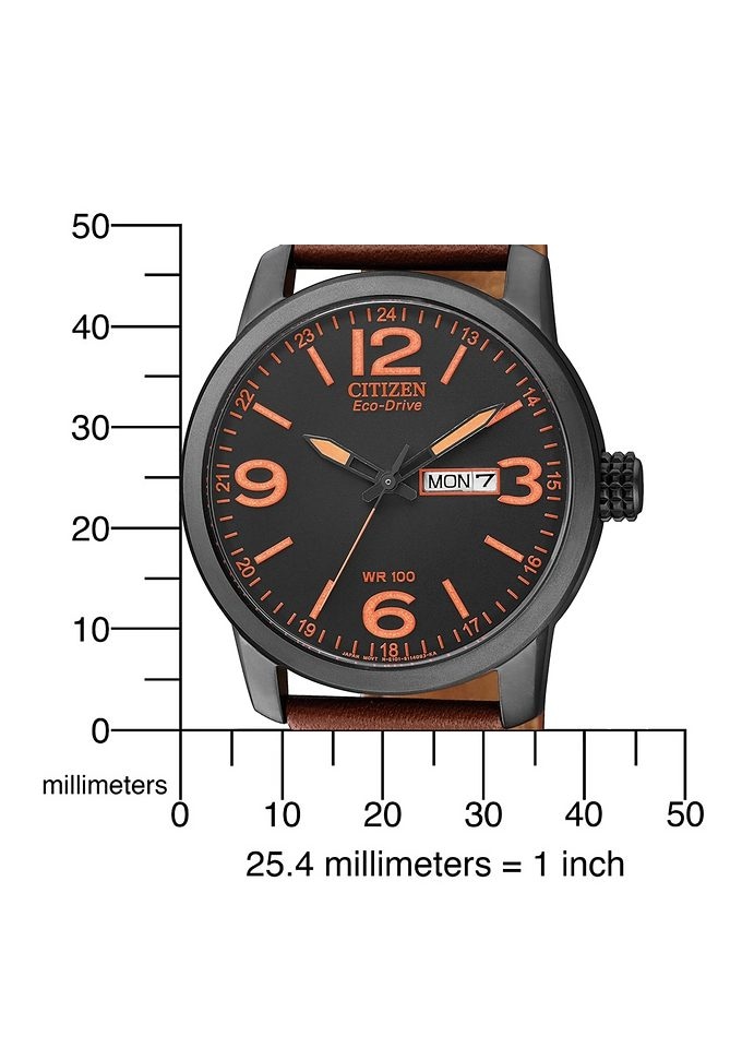 Citizen Solaruhr, Armbanduhr, Herrenuhr, Ledearmband, Datum