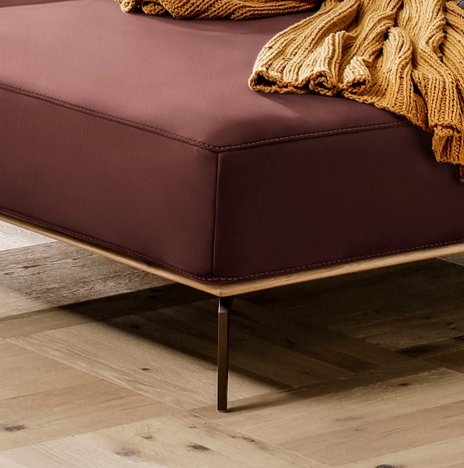 W.SCHILLIG Ecksofa »run, Designsofa mit tollem Sitzkomfort, bequem, L-Form«, mit Holzsockel, Füße in Bronze pulverbeschichtet, Breite 279 cm