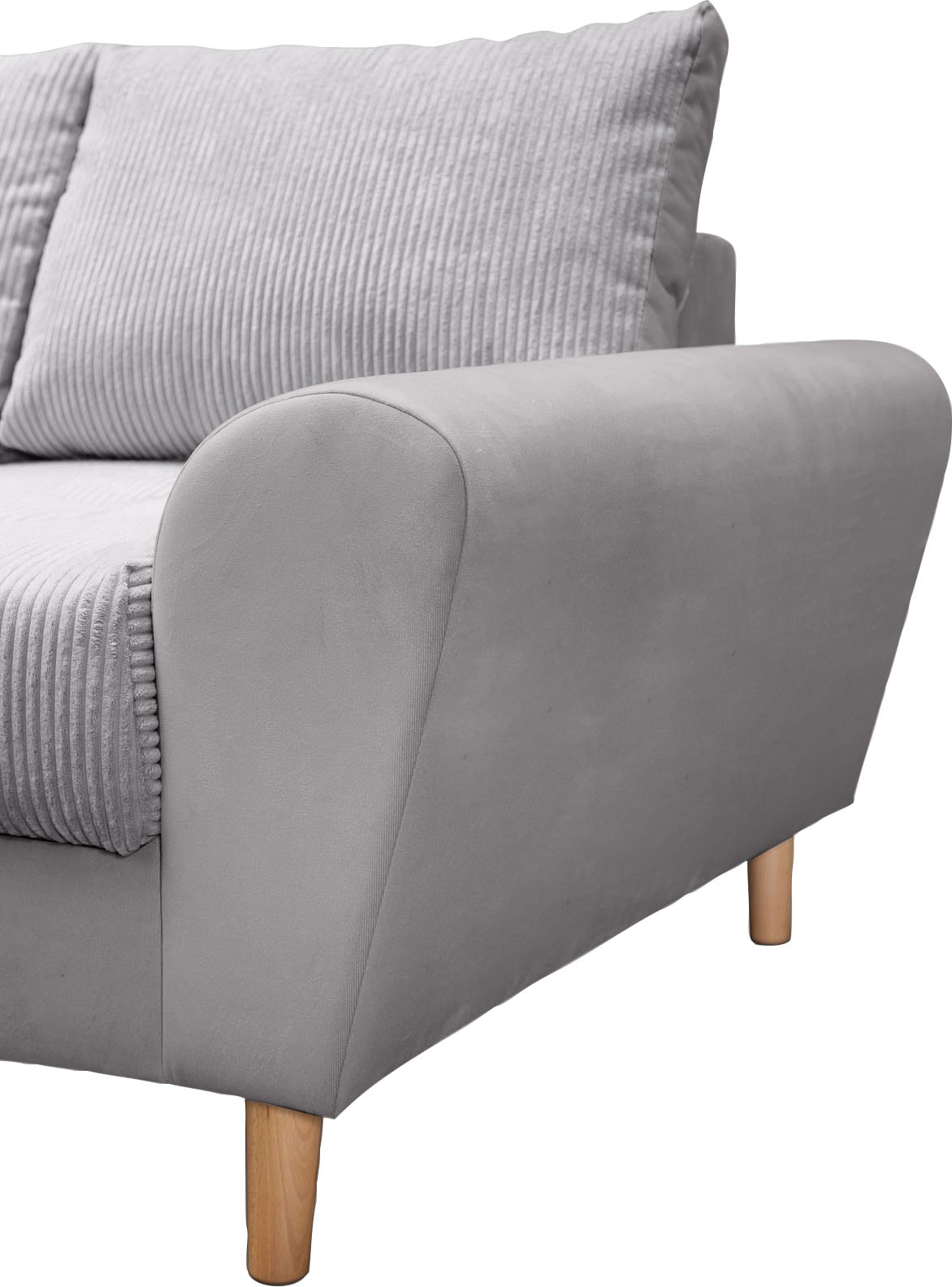 Home affaire Ecksofa »Rice L-Form inkl. Hocker«, (Set, mit Hocker), mit Bonnellfederkern, Hocker & Kissen, Ottomane beidseitig montierbar