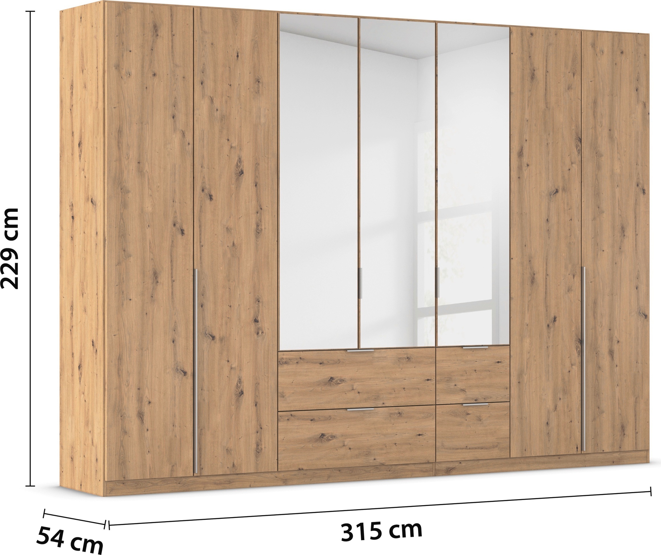 rauch Drehtürenschrank »Kleiderschrank Schrank Garderobe AGORDO mit Dekor- oder Hochglanzfront«, mit Außenschubkästen, in 6 Breiten und 2 Höhen MADE IN GERMANY