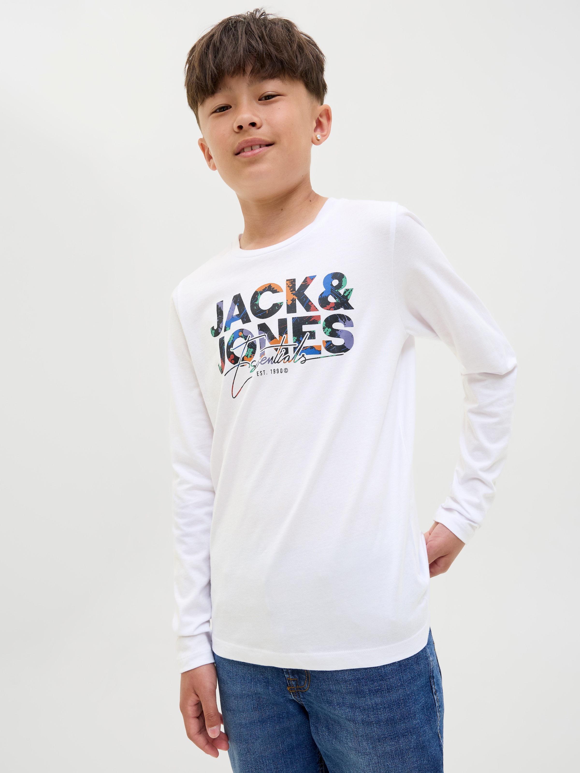 Jack & Jones Junior Langarmshirt »JJGEPLAS TEE LS CREW NECK JNR«