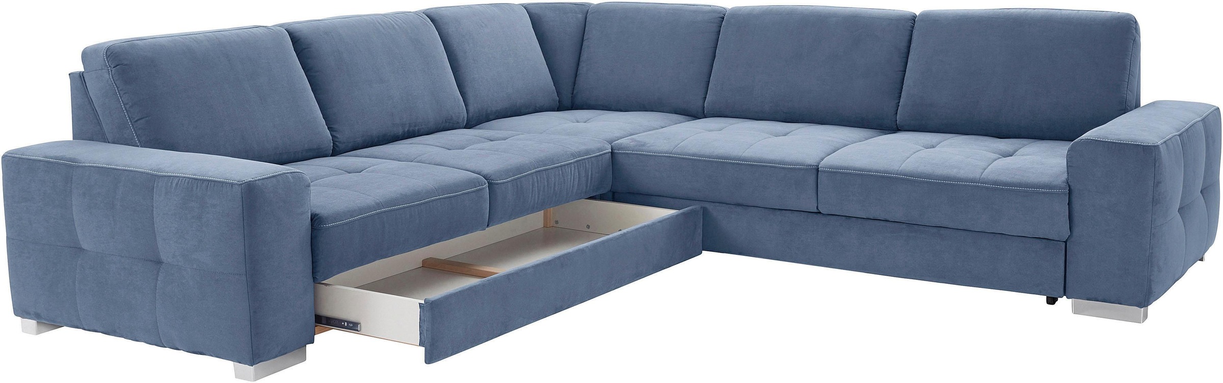 sit&more Ecksofa »Santorini L-Form«, mit Federkern und Sitztiefenverstellung, wahlweise mit Bettfunktion
